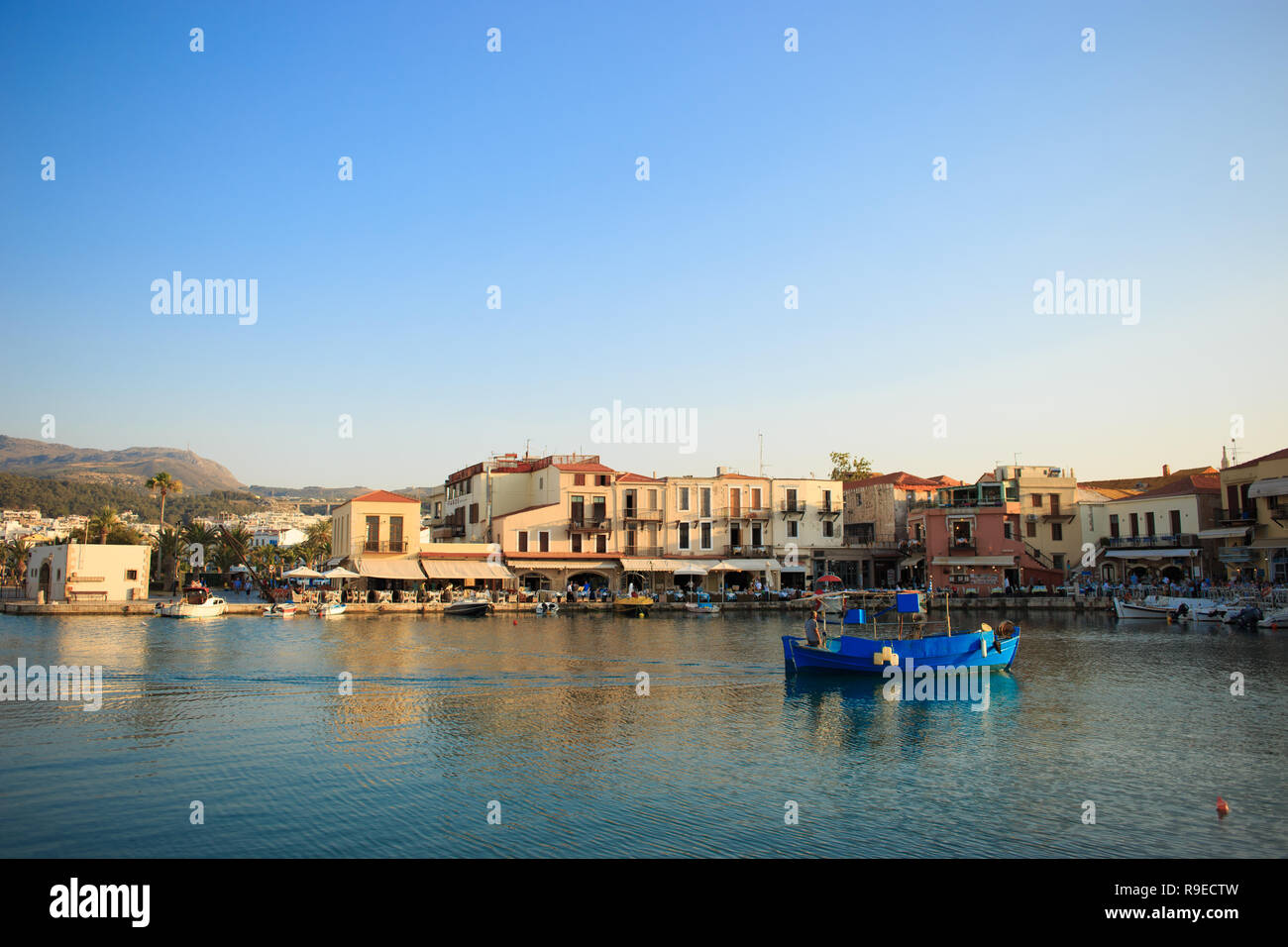 Le vieux port vénitien de Réthymnon, l'île de Crète, Grèce Banque D'Images