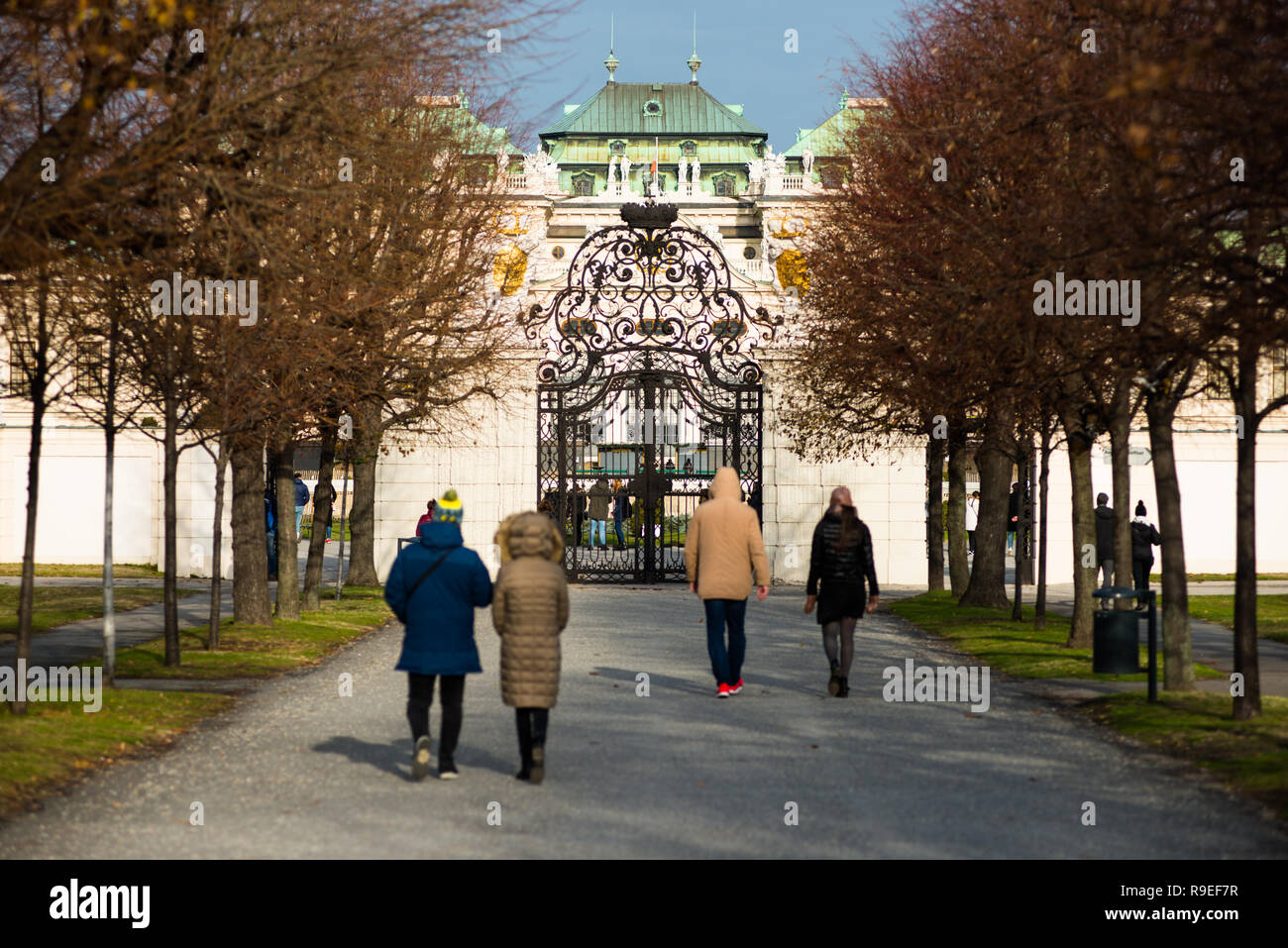 Palais du Belvédère supérieur. Le Belvedere est un complexe de palais baroque construit par le Prince Eugène de Savoie dans le 3ème arrondissement de Vienne. L'Autriche. Banque D'Images