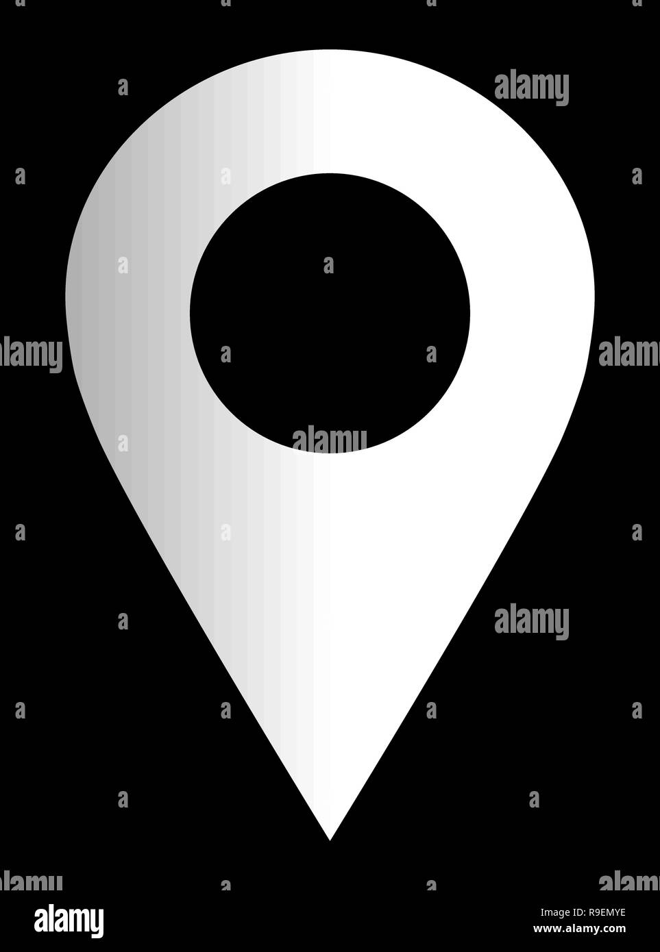 Pin point - gradient blanc isolé, creux - vector illustration Illustration de Vecteur