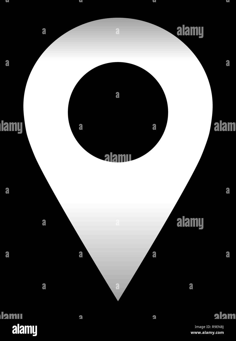 Pin point - gradient blanc isolé, creux - vector illustration Illustration de Vecteur
