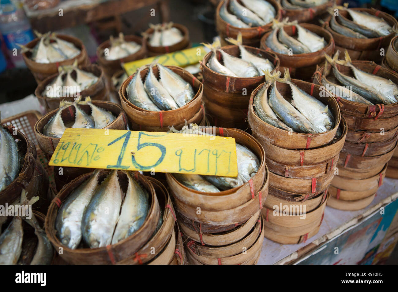 Décrochage du poisson, Mun Mueang Road, Chiang Mai, Thaïlande Banque D'Images