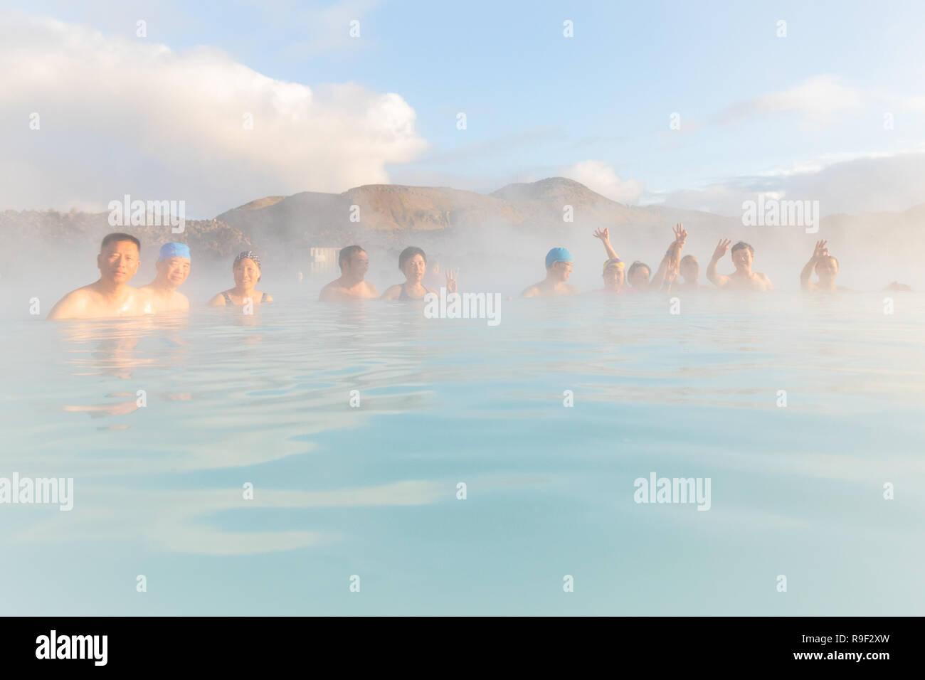 Le groupe chinois de touristes visitent l'Islande, la Suède et la Norvège Banque D'Images