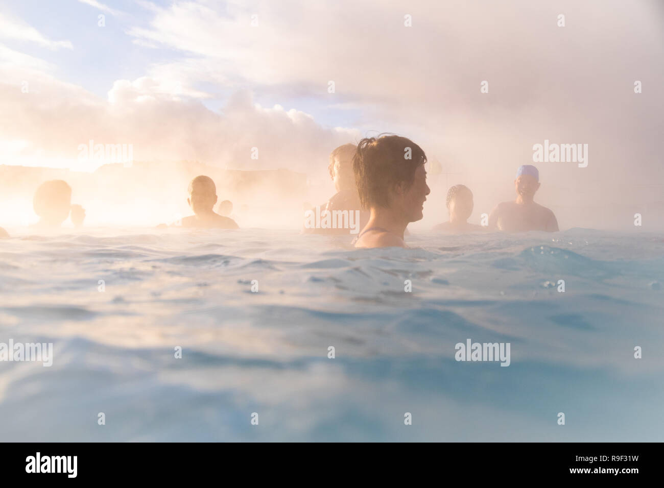 Le groupe chinois de touristes visitent l'Islande, la Suède et la Norvège Banque D'Images