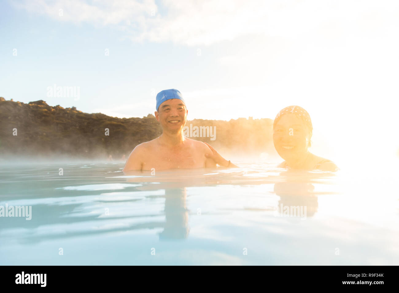 Le groupe chinois de touristes visitent l'Islande, la Suède et la Norvège Banque D'Images