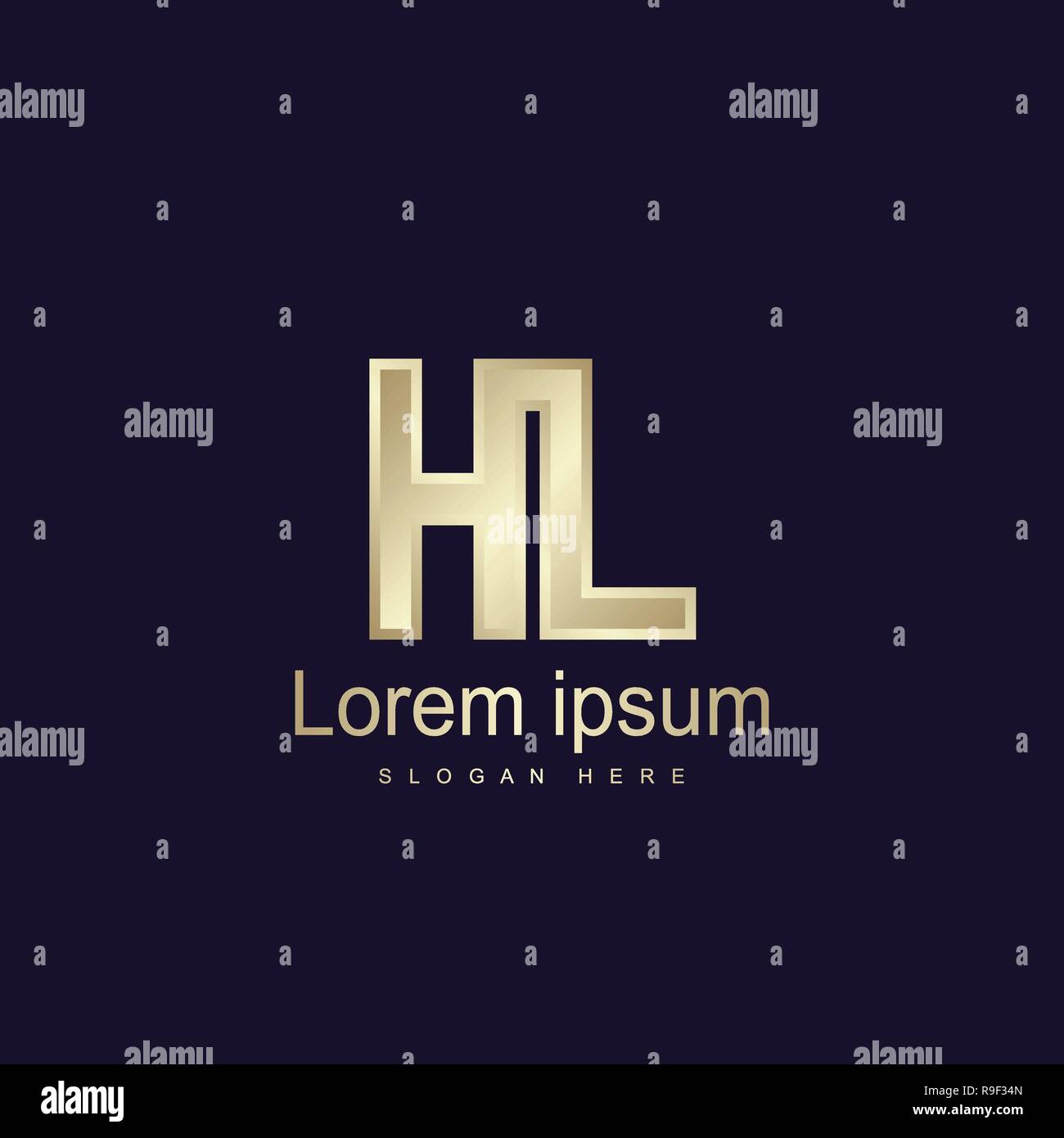 Lettre initiale vecteur Conception Modèle Logo HL Illustration de Vecteur