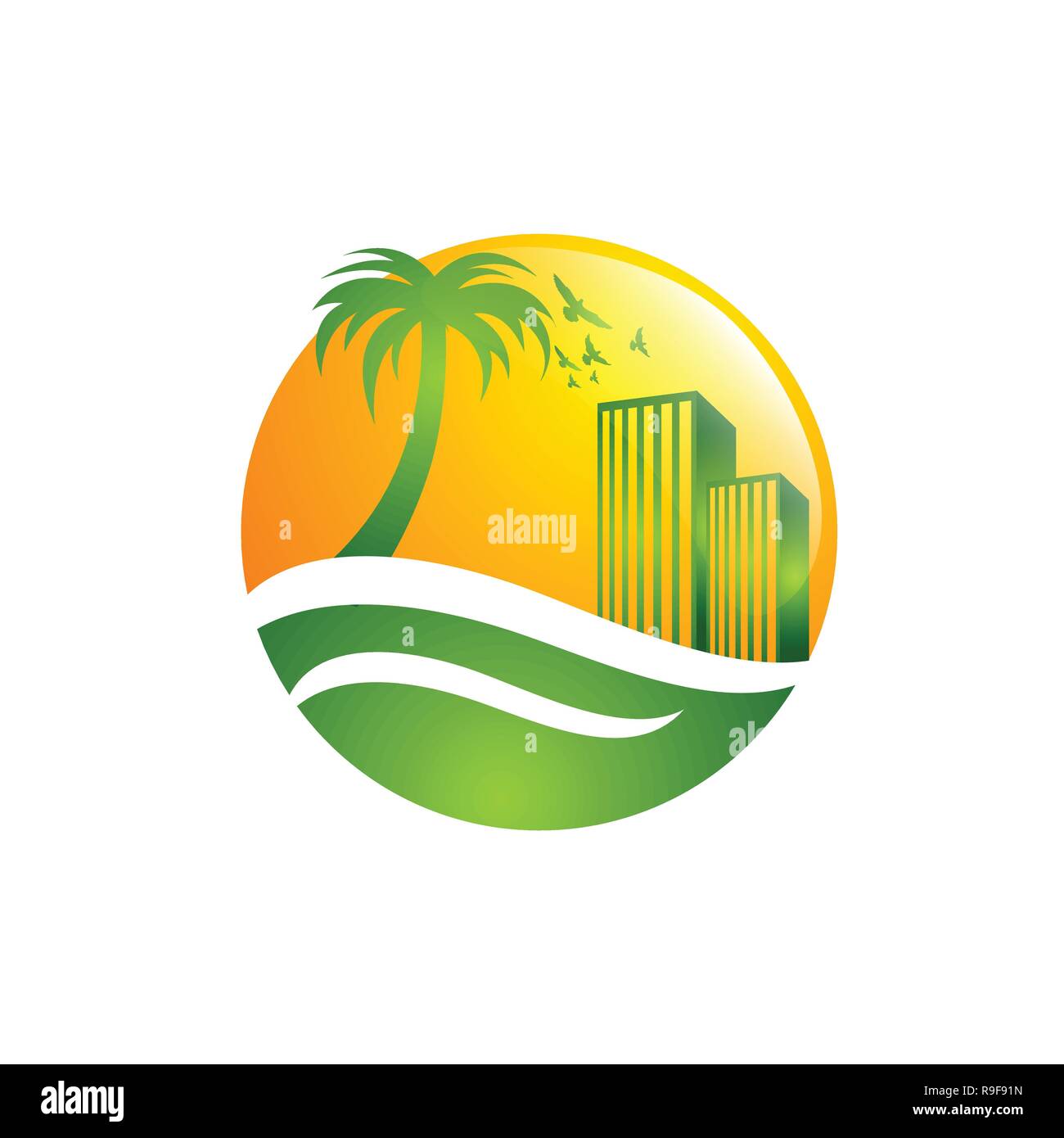 C'est convenable pour design logo la propriété, immobilier, villa, architecture, plage, immobilier, commerce, concept, Illustration de Vecteur