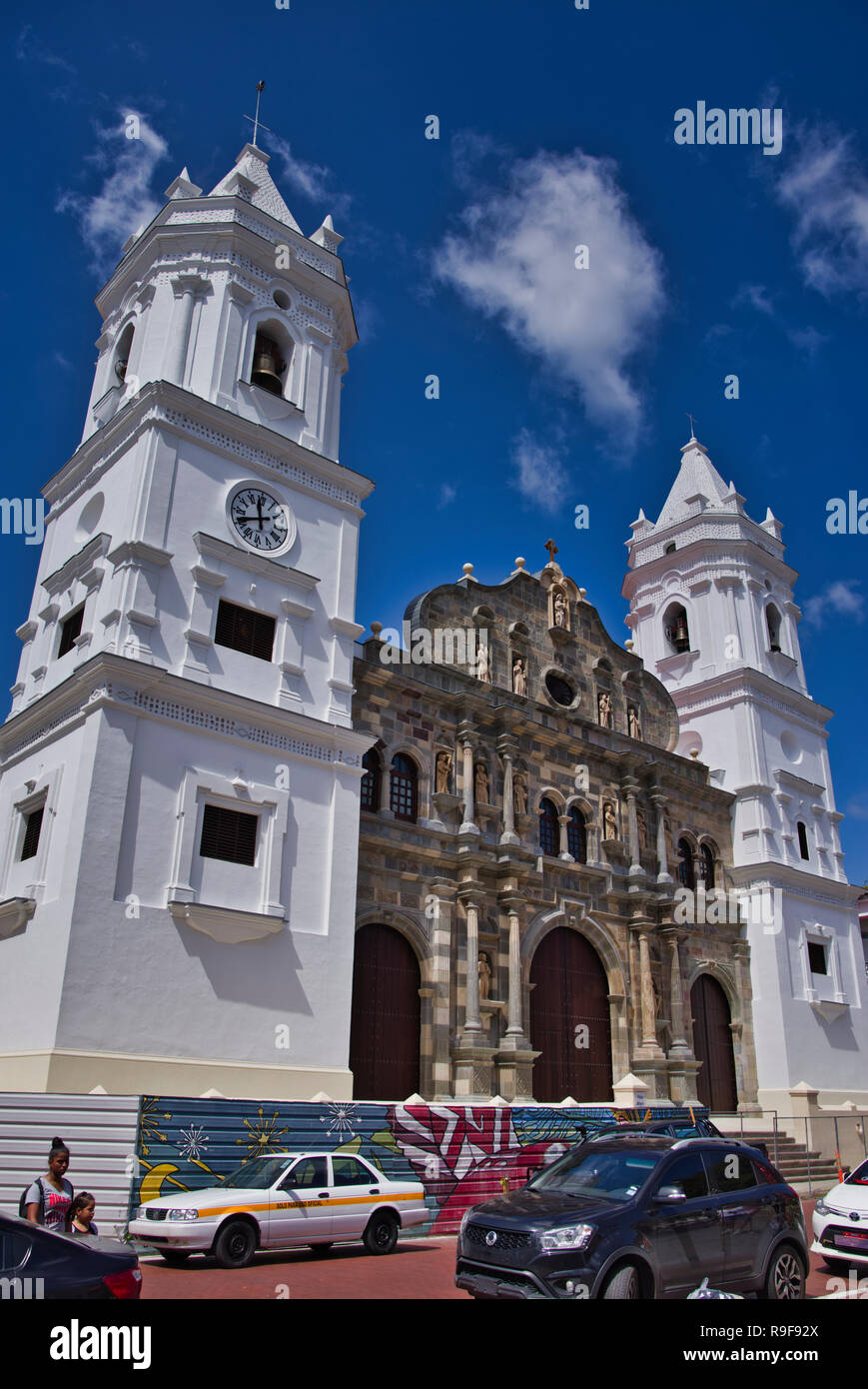 La cathédrale de la ville de Panama rénové Banque D'Images