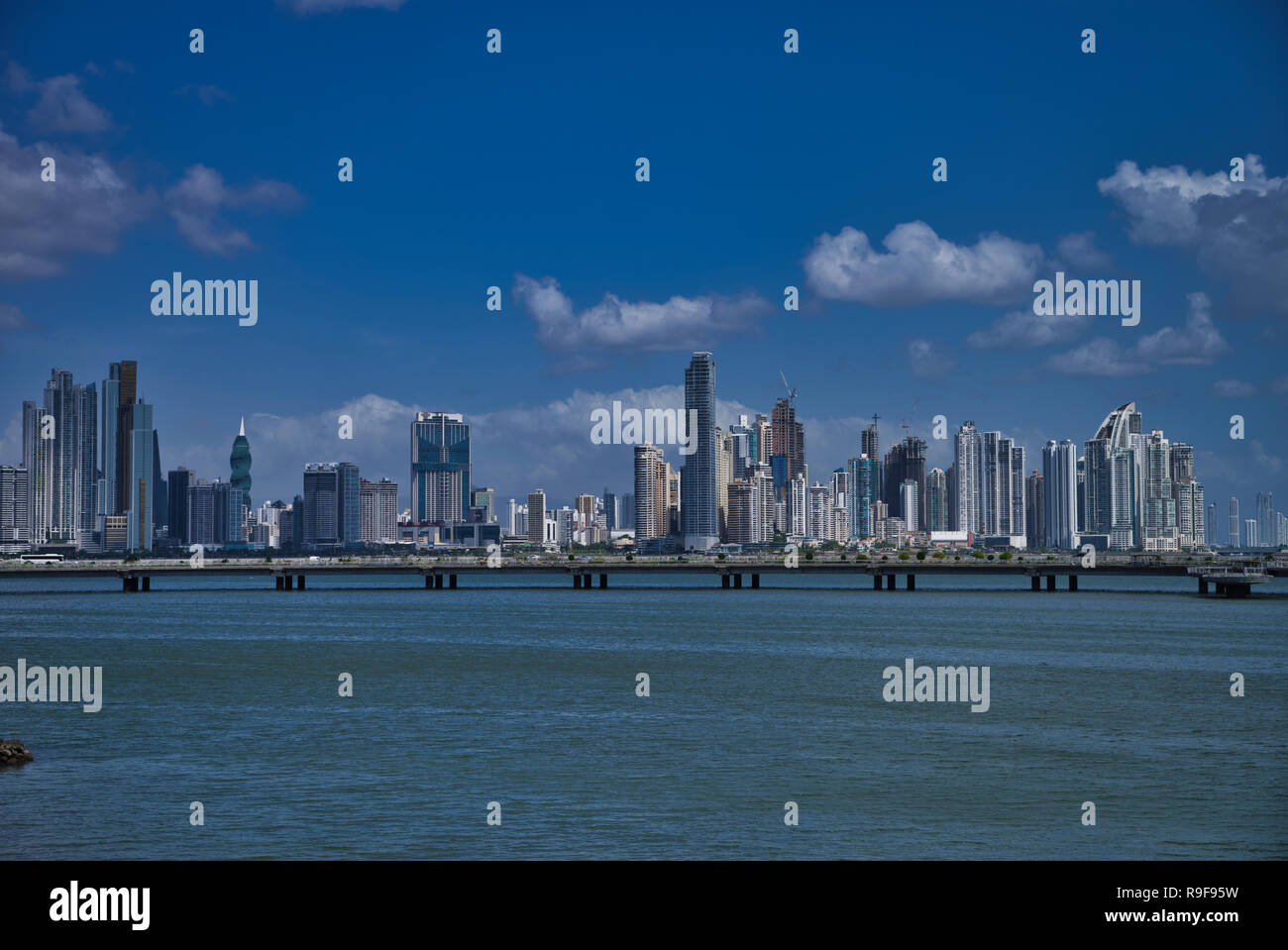 Panama City Skyline vue de la Casco Viejo Banque D'Images