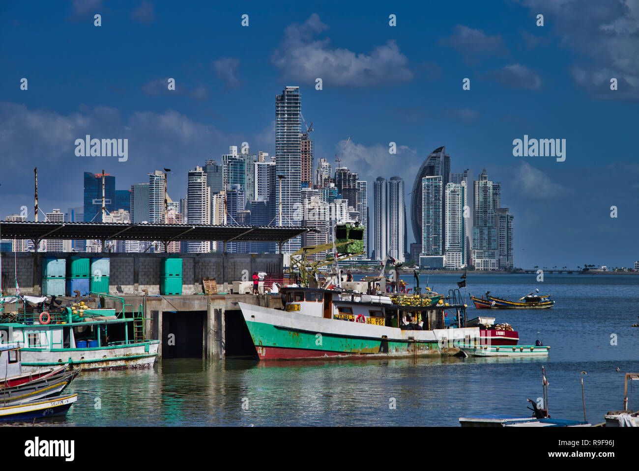 La ville de Panama, Panama, Horizon Costal avec gratte-ciel Banque D'Images
