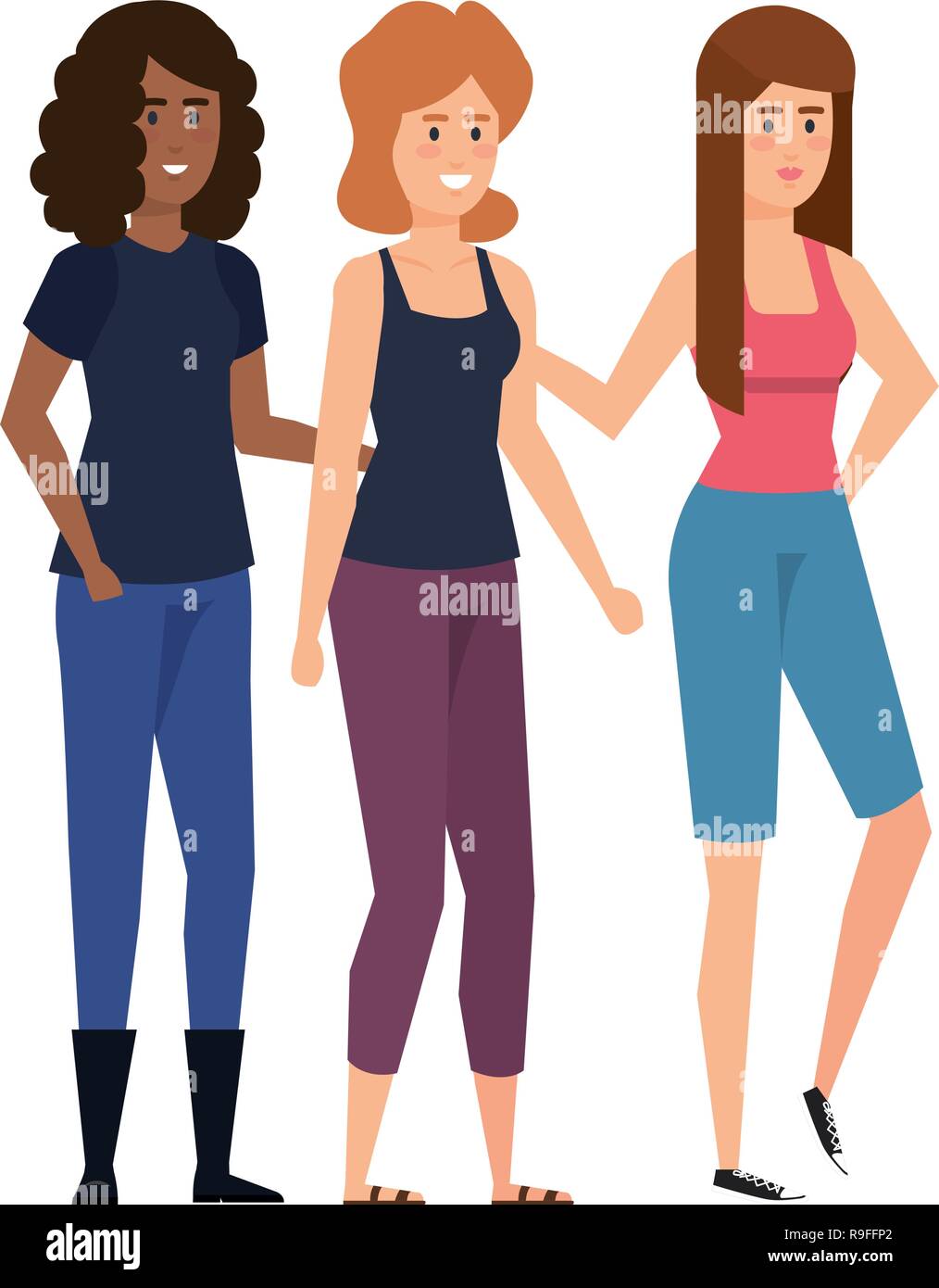 Groupe de femmes personnages Illustration de Vecteur