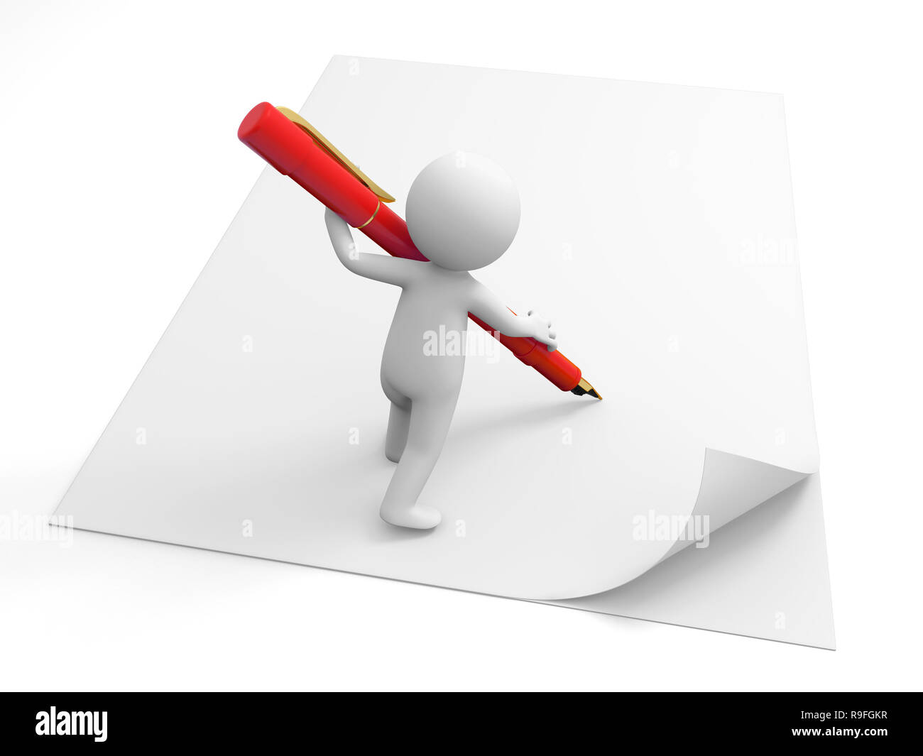 Ecrire Stylo Une Personne Qui Ecrit Debout Sur Un Conseil Photo Stock Alamy