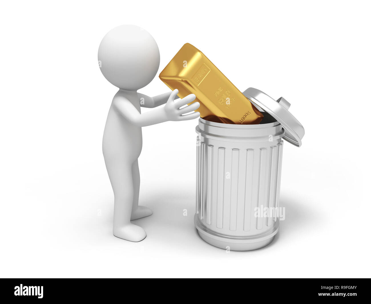 Or,argent,un peuple apporte une brique d'or dans une poubelle Photo Stock -  Alamy