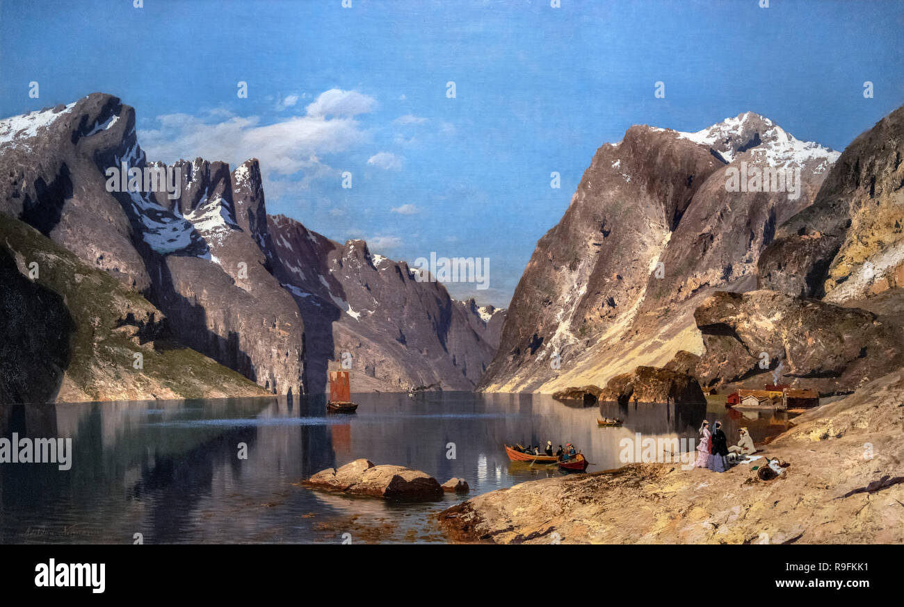Du Romsdal Fjord, 1875 par Adelsteen Normann (1848-1918), huile sur toile, 1875 Banque D'Images