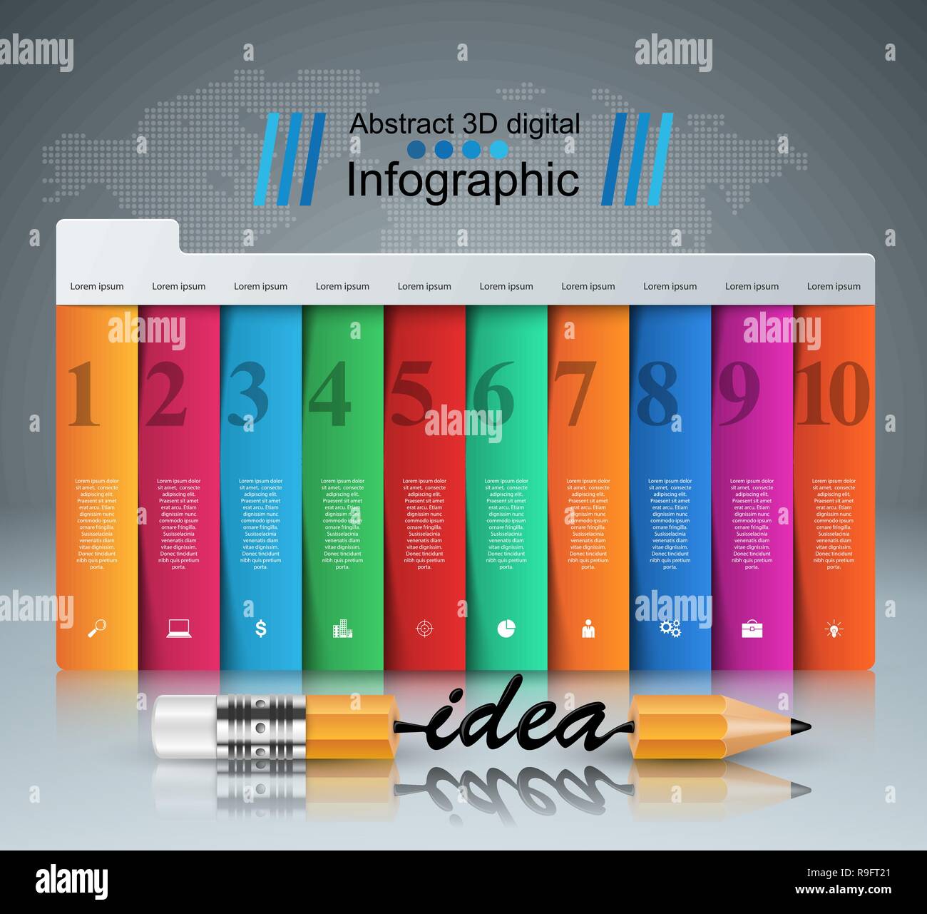 Crayon, idée - l'éducation d'infographie. Illustration de Vecteur
