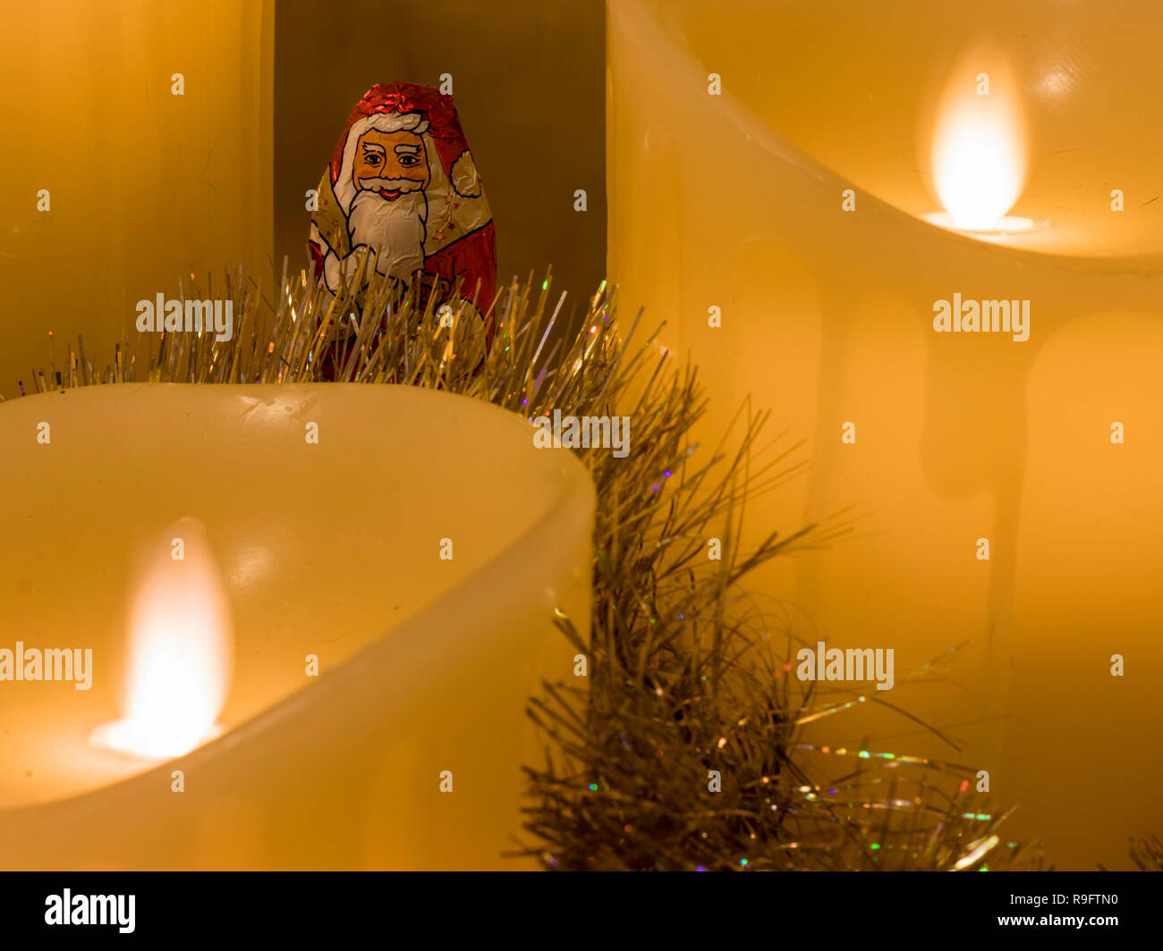 Noël avec les chandelles Banque D'Images