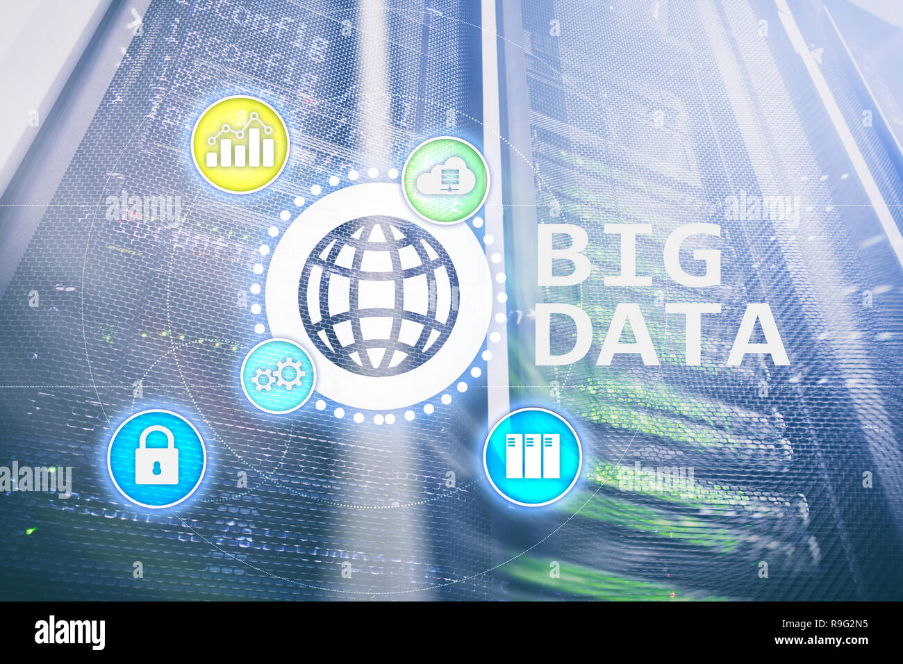 L'analyse des Big Data Server. Internet et la technologie. Banque D'Images