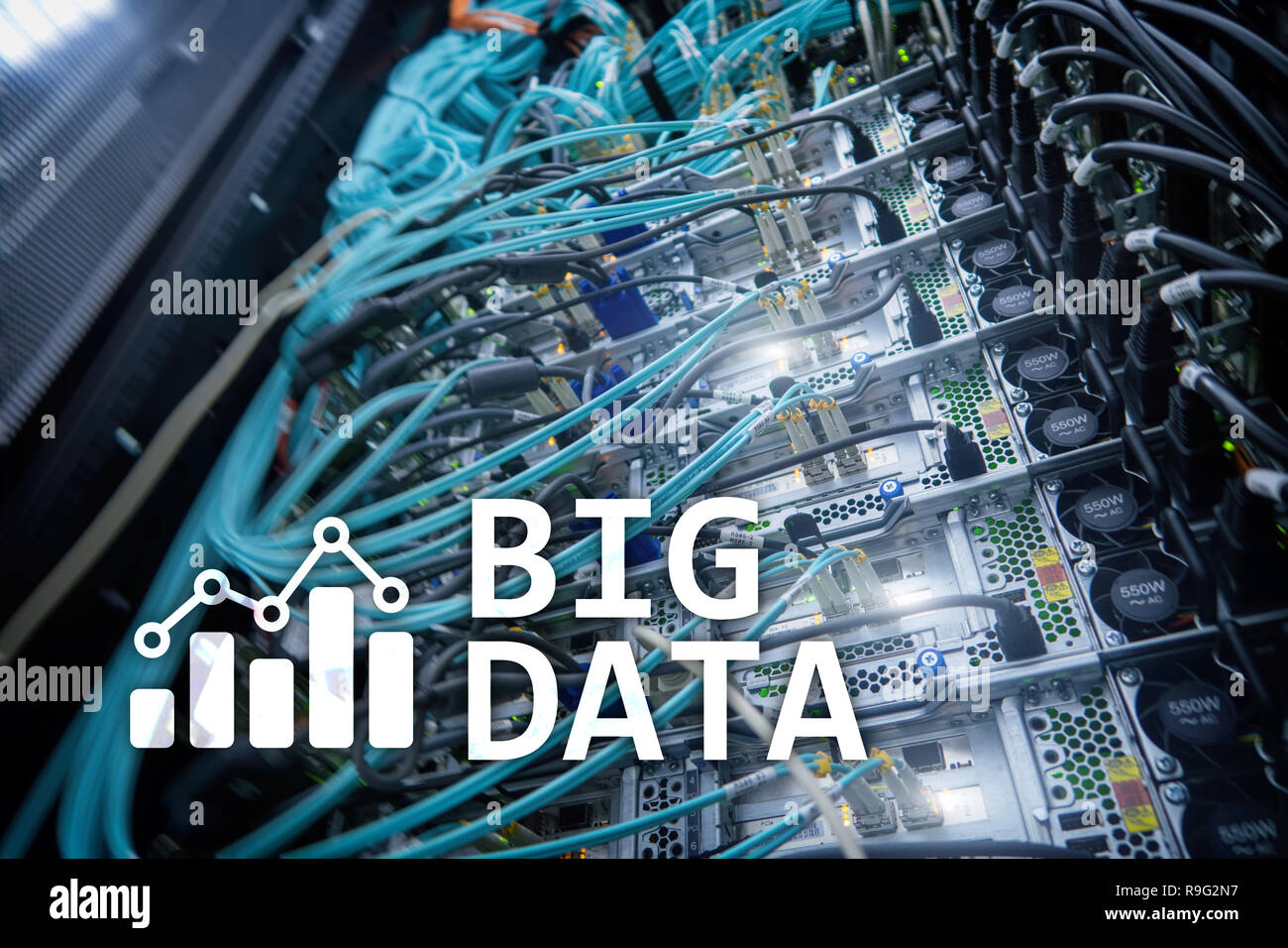 L'analyse des Big Data Server. Internet et la technologie. Banque D'Images