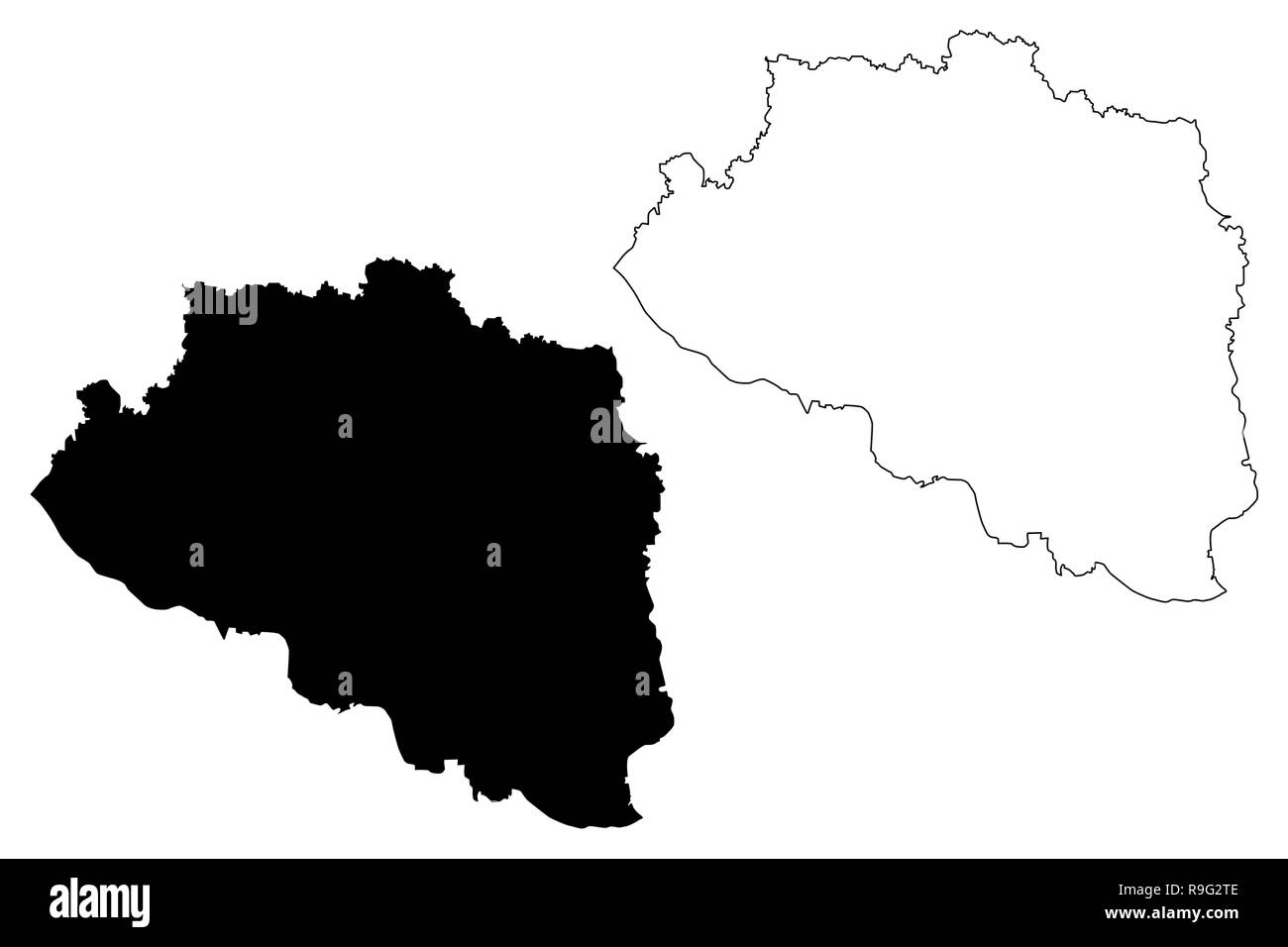 La division de Rajshahi (divisions administratives du Bangladesh) map vector illustration, scribble sketch carte de Rajshahi Illustration de Vecteur