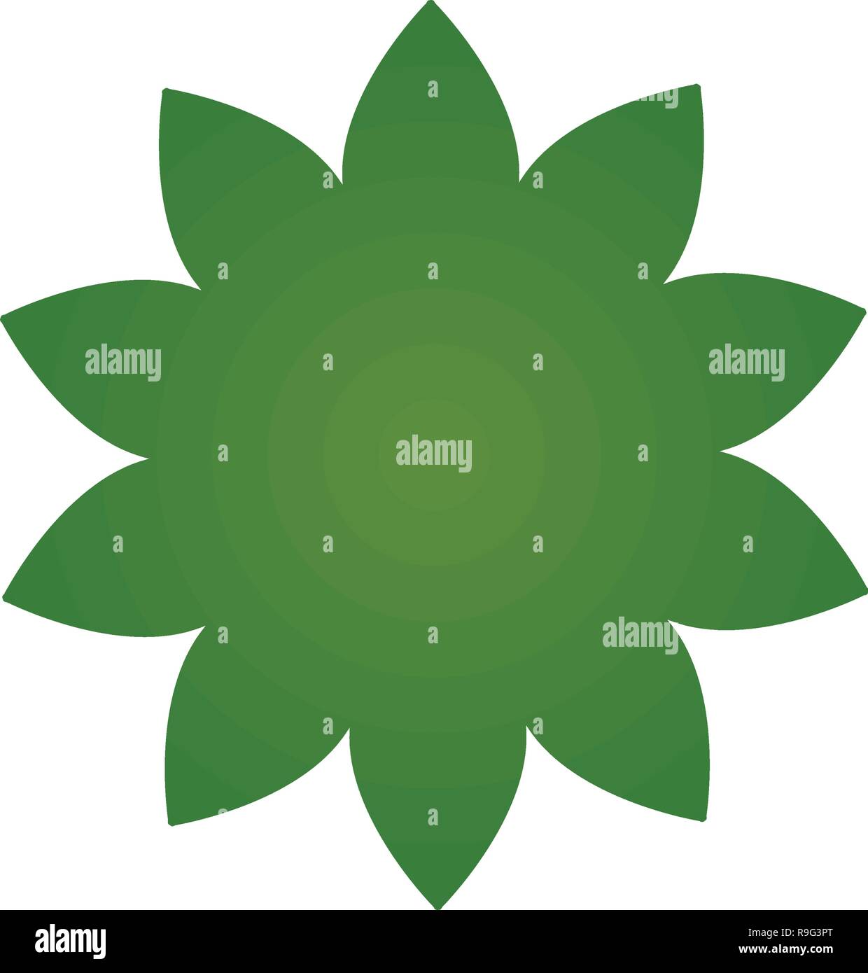Icône fleur verte, le pictogramme de fleur. vector illustration isolé sur fond blanc Illustration de Vecteur