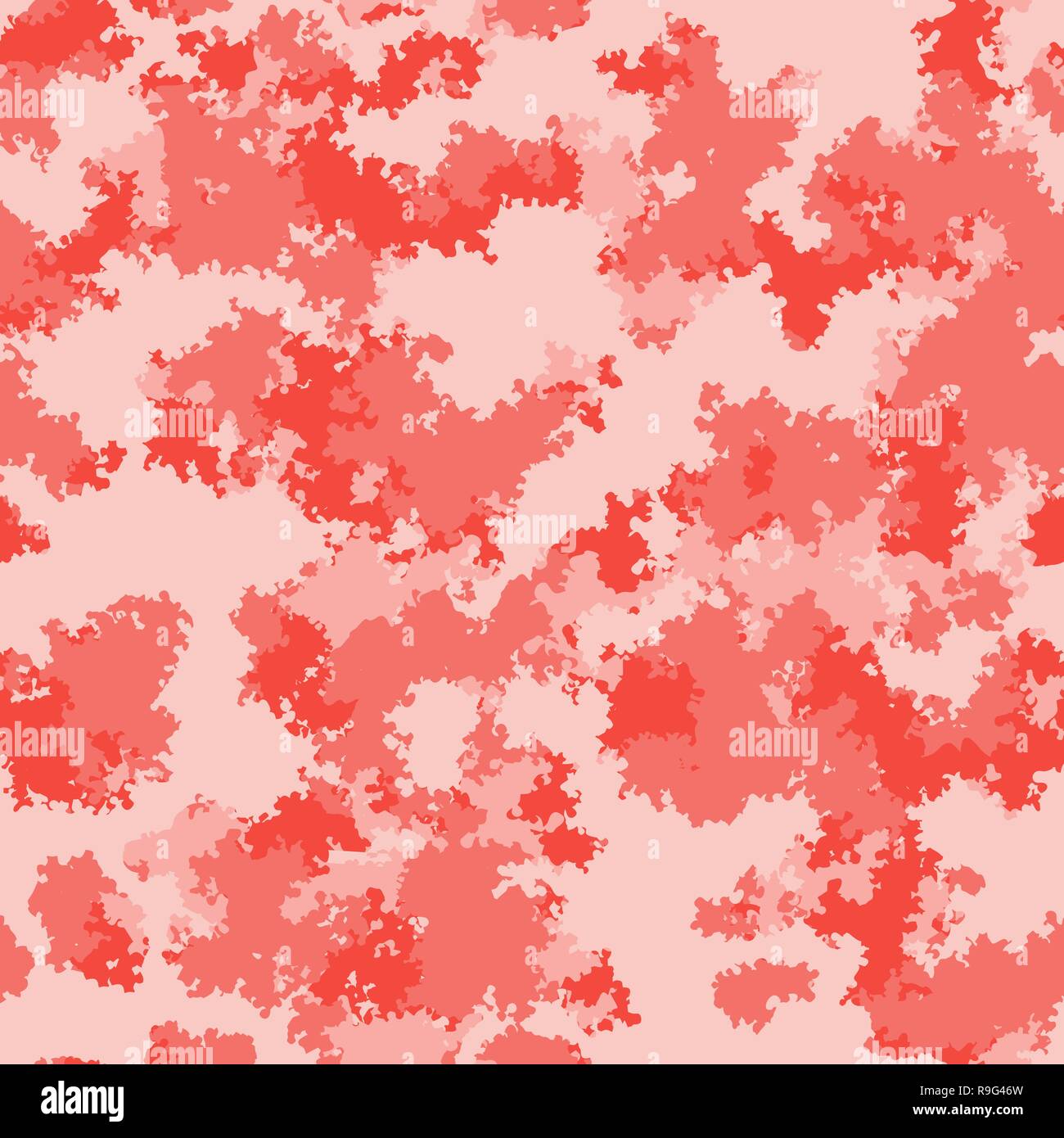 Camo mode surface design. Tuile numérique camouflage. En corail vivant sans nuages couleur camo pattern fashion design. Camouflage tendance Illustration de Vecteur