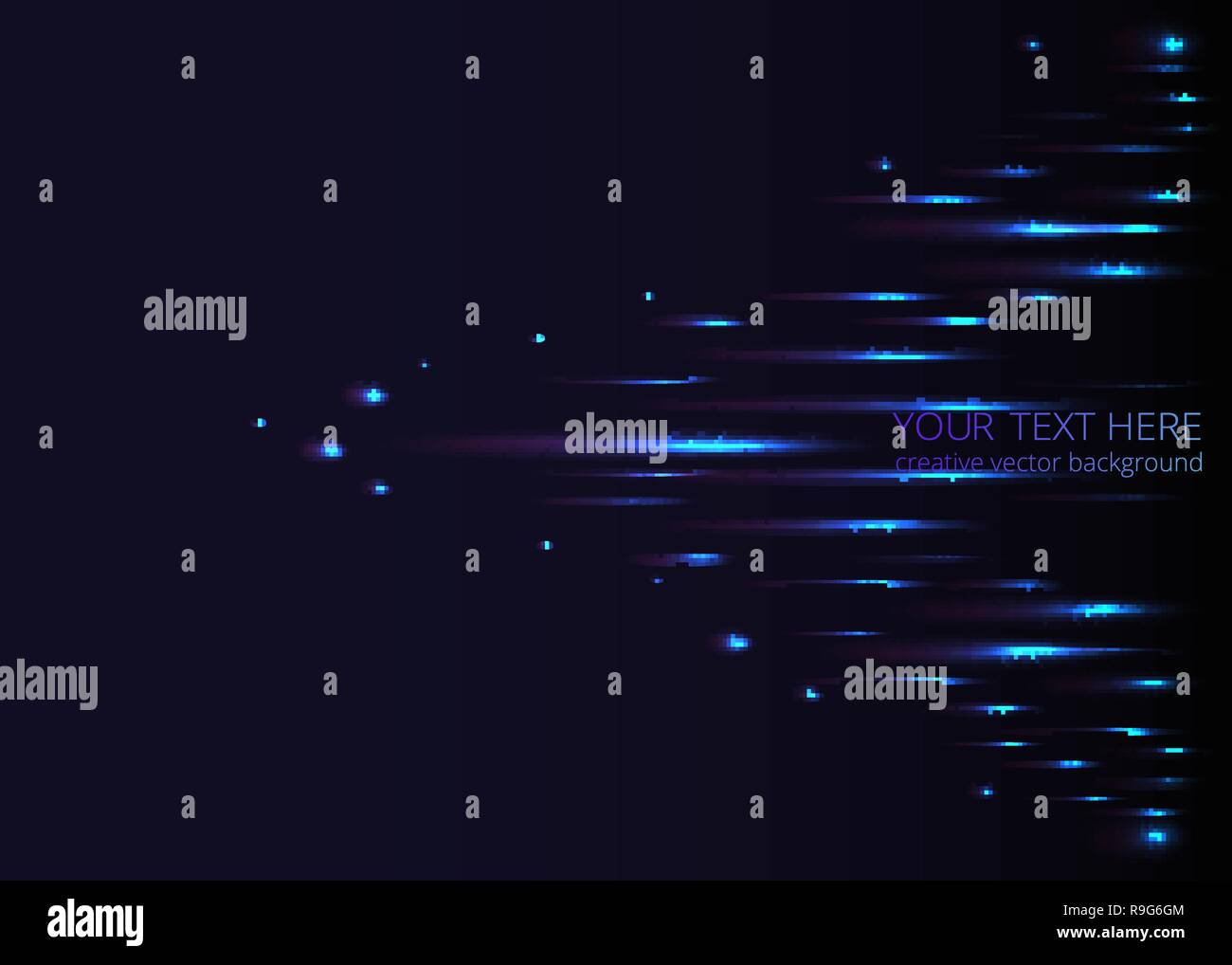 Résumé fond avec des stars pour le web et print, cristaux sombre toile avec néon violet bleu bokeh. Illustration de Vecteur