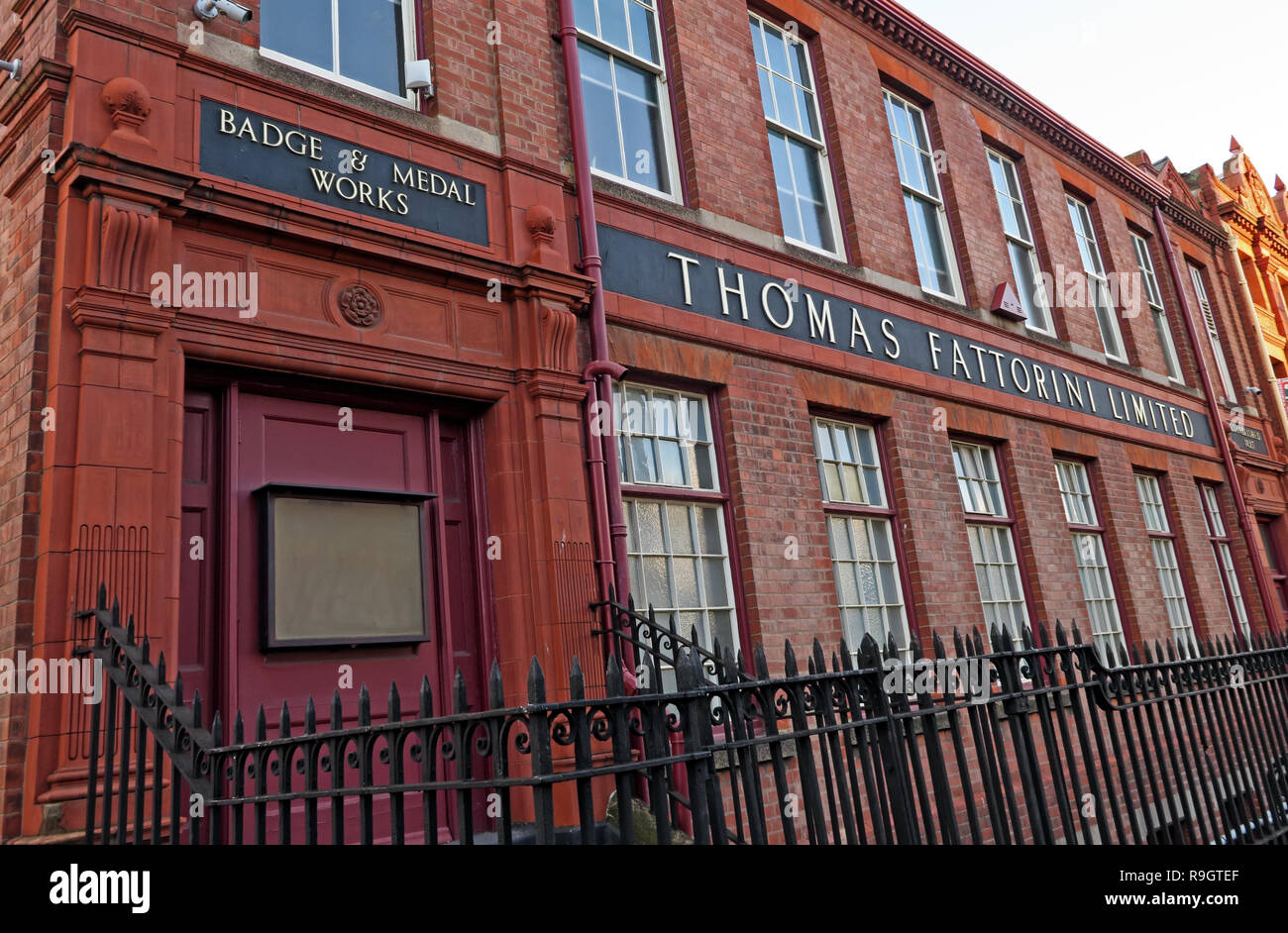 Thomas Fattorini, usine Birmingham Jewellery Quarter, Regent Street, Birmingham, Midlands, Royaume-Uni, B1 3HQ Banque D'Images