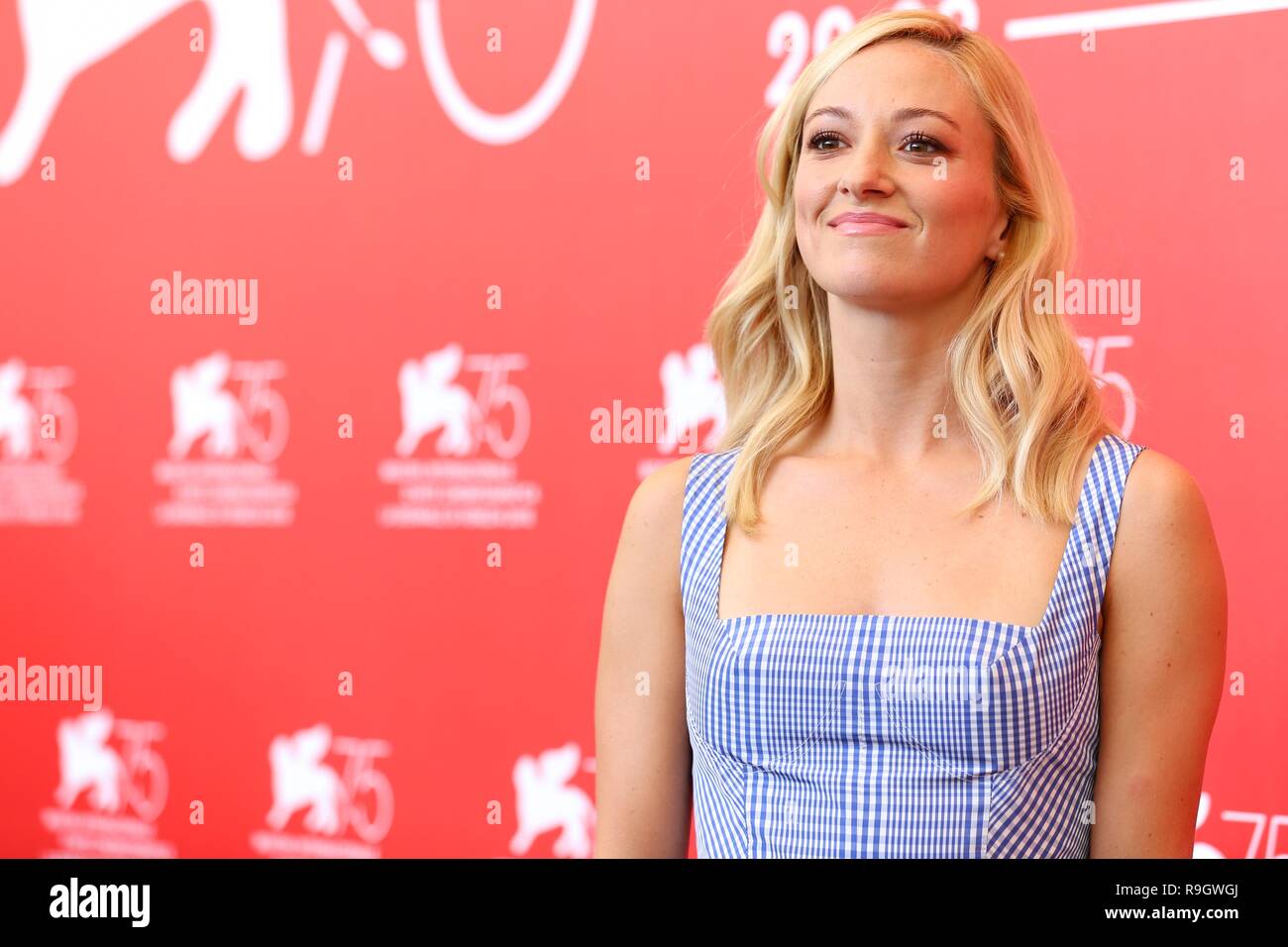 Venise, Italie - 29 août, 2018 : Olivia Hamilton assiste à la première 'homme' photocall au 75e Festival International du Film de Venise (Ph : Mickael Chavet) Banque D'Images