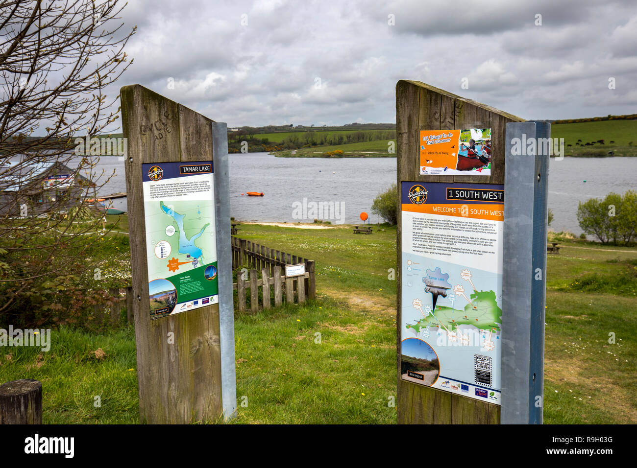 Lac Supérieur Tamar ; Cornwall Devon frontière ; UK Banque D'Images