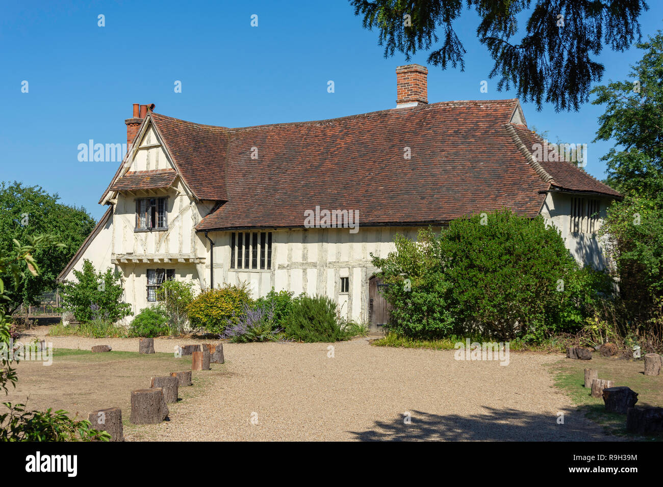 Ferme de la vallée médiévale ouvrir-Hall, maison, Flatford East Bergholt, dans le Suffolk, Angleterre, Royaume-Uni Banque D'Images