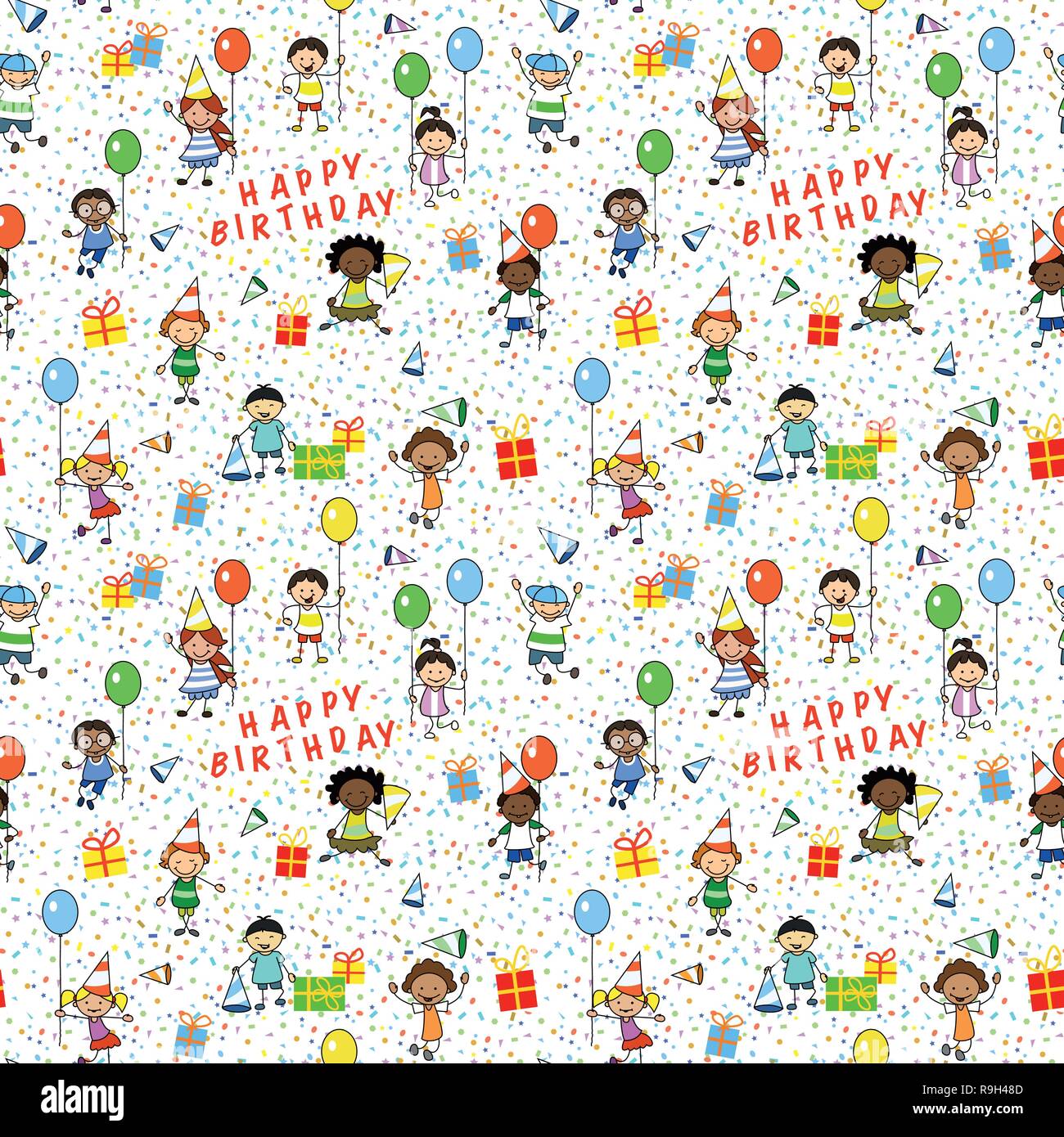 Anniversaire Du Papier D Emballage Motif Transparent Avec Les Enfants Illustration Image Vectorielle Stock Alamy Anniversaire Du Papier D Emballage Motif Transparent Avec Les Enfants Illustration Image Vectorielle Stock Alamy