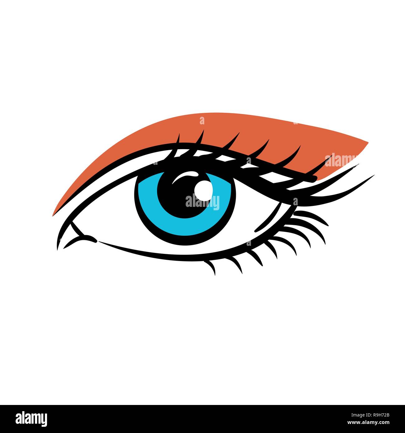 Œil sur fond blanc. Yeux art. Woman eye. Le logo de l'œil. L'œil humain, les yeux eye close up - vector Illustration de Vecteur