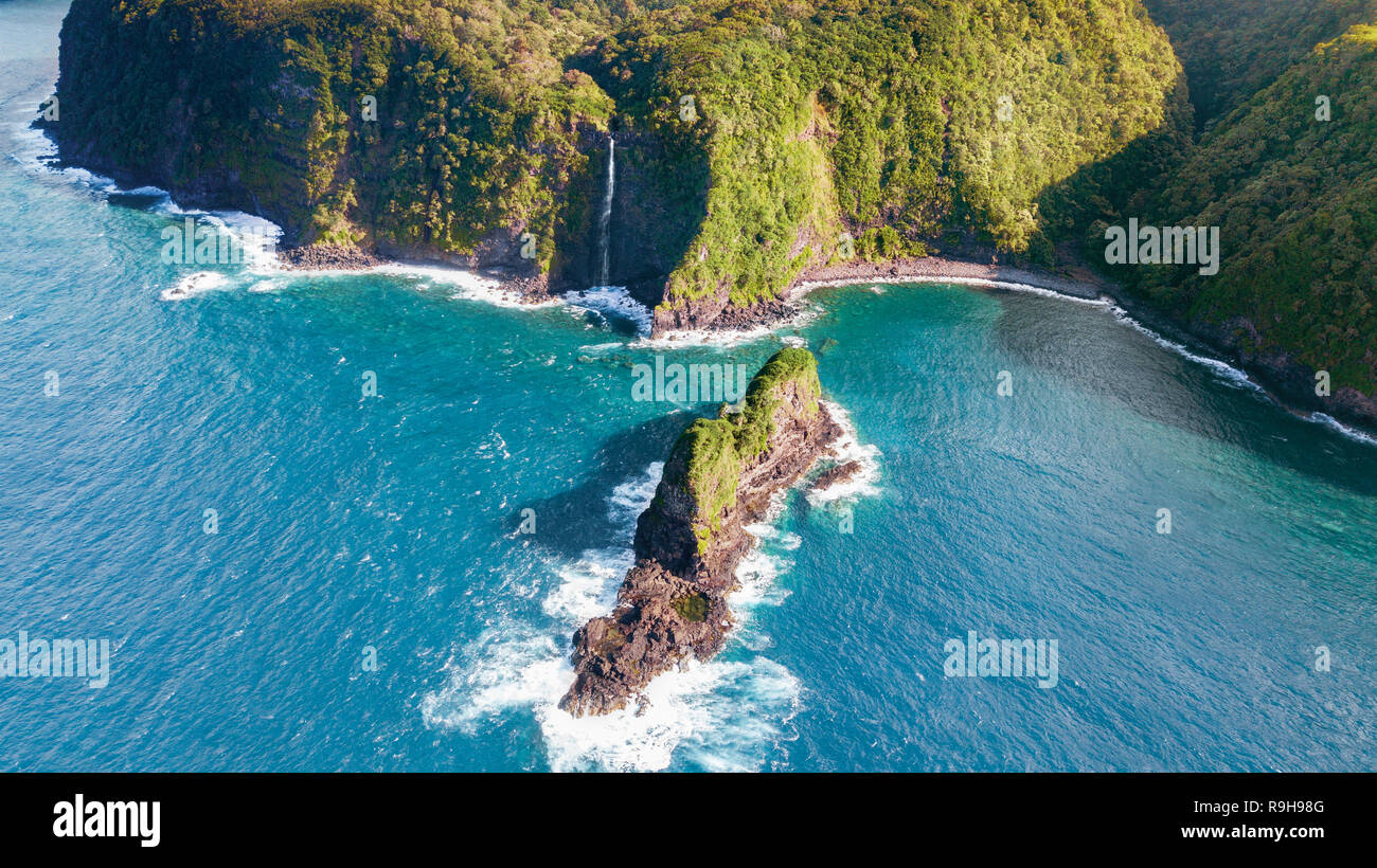 Jurassic Rock Hawaii photographie drone aérien Banque D'Images