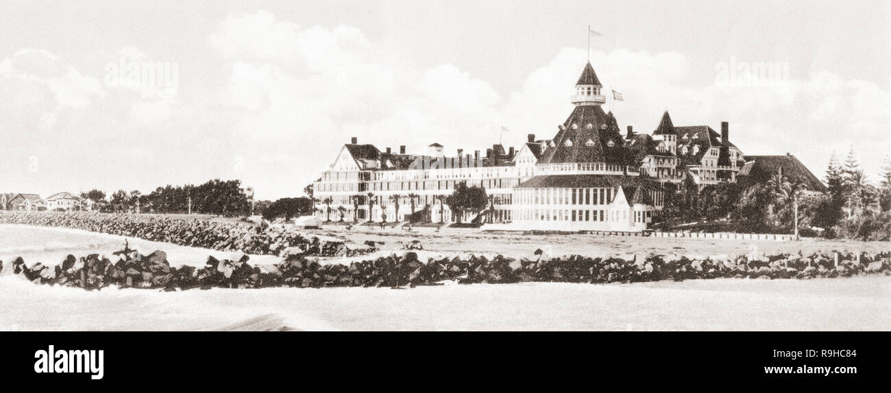 L'hôtel del Coronado, aka la Del et l'hôtel Del, Coronado, San Diego, Californie, États-Unis d'Amérique), ch. 1915. Merveilleux de Californie, publié en 1915. Banque D'Images