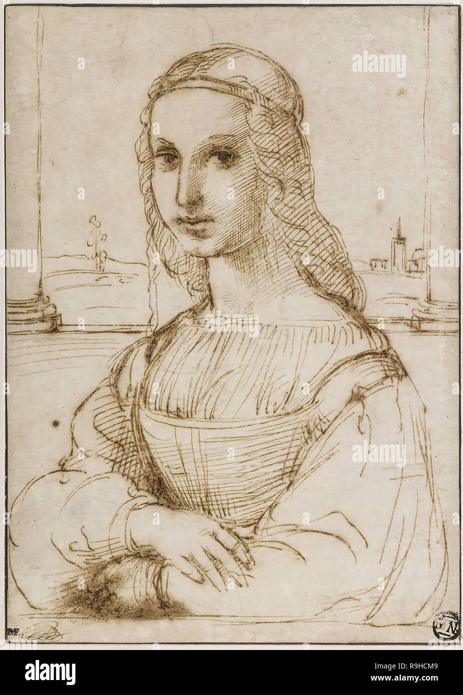Gioconda. Dibujo, 1504. Musée : MUSÉE DU LOUVRE / Paris / FRANCIA. Auteur : Raphaël. Banque D'Images