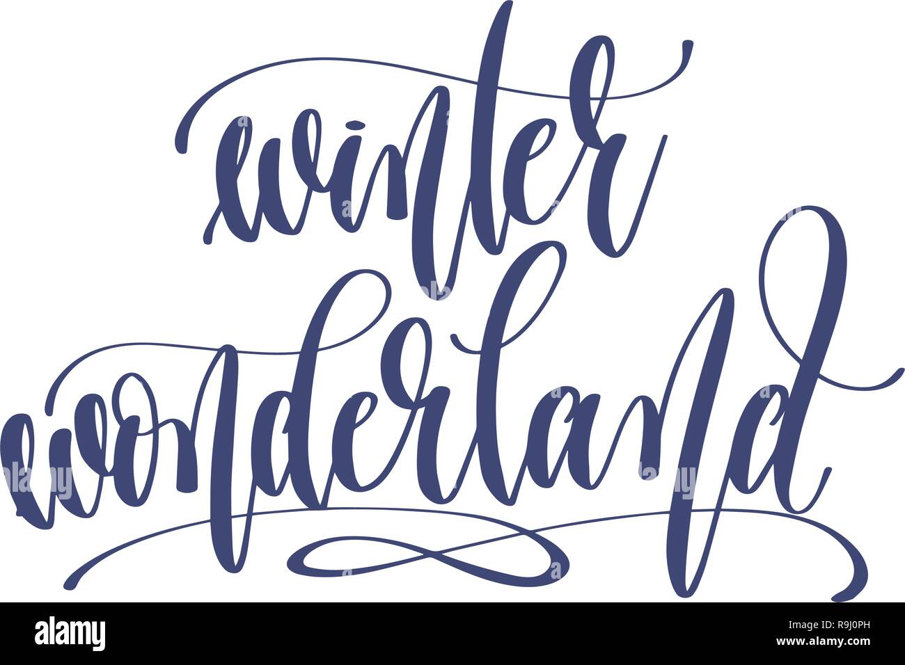 Winter Wonderland - lettrage main texte inscription Illustration de Vecteur