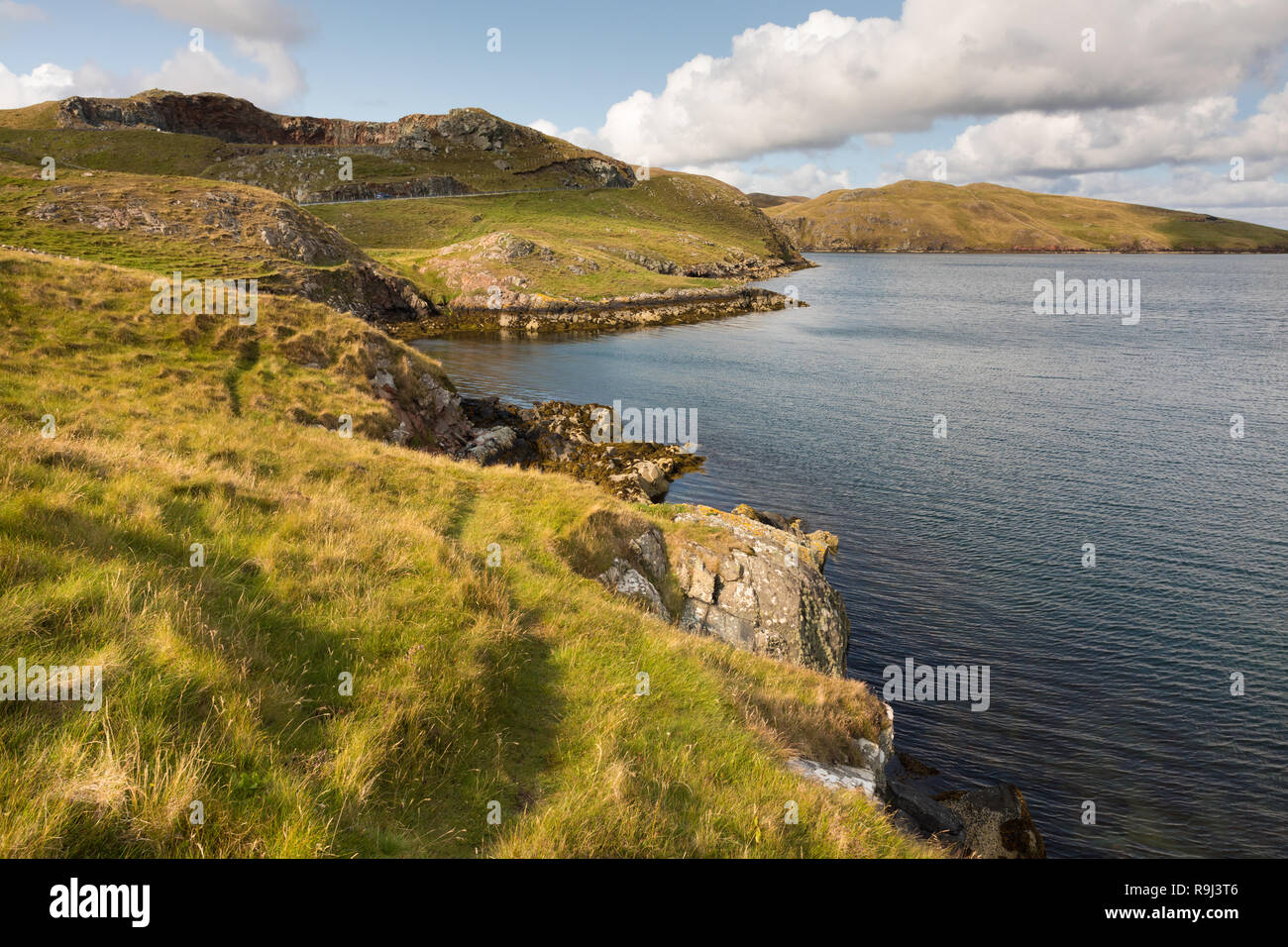 Paysage à Mavis Grind, Shetland Islands Banque D'Images