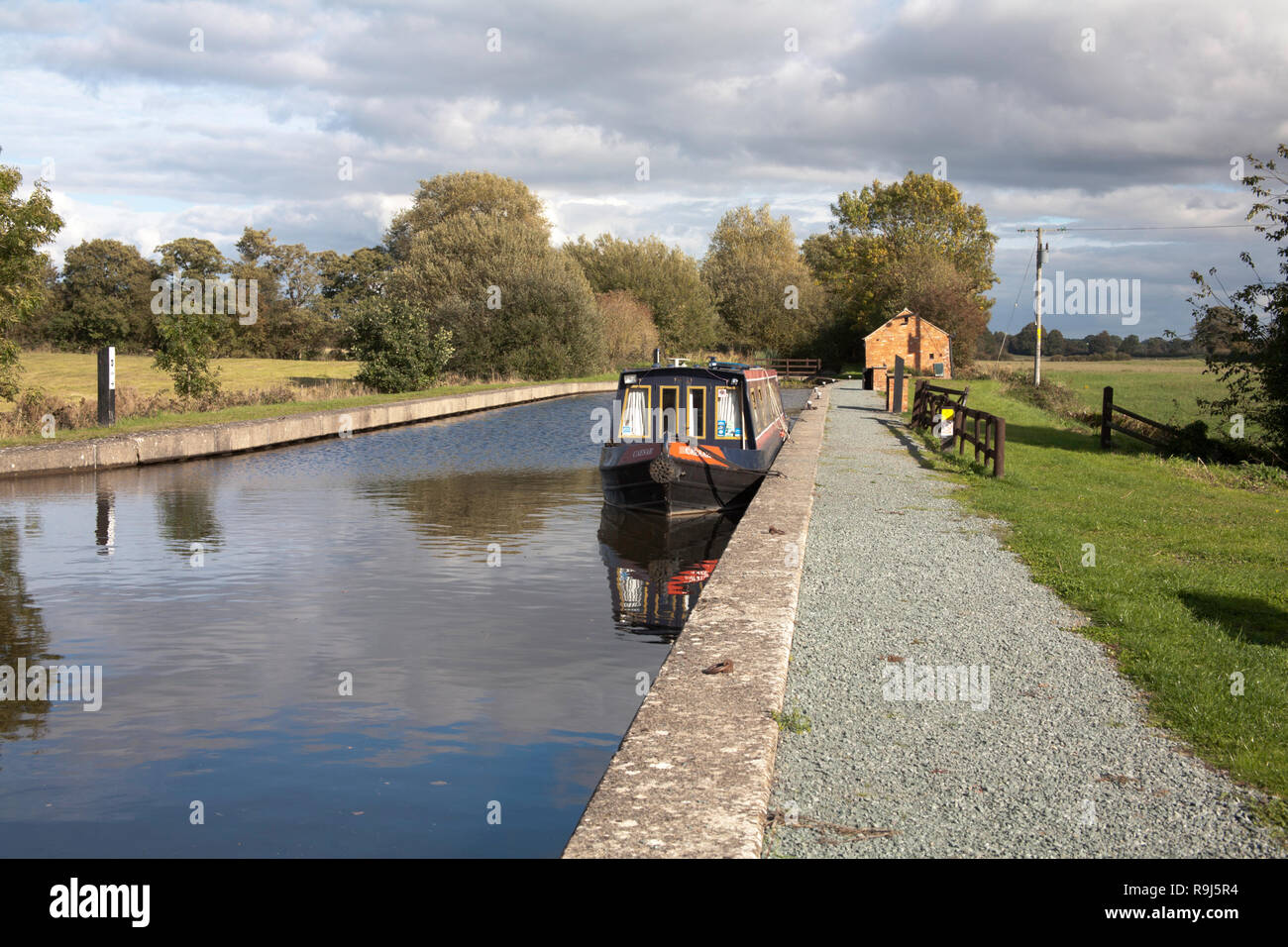 Bassin du canal sur le canal près de Montgomery Frankton inférieur Shropshire Angleterre Ellesmere Banque D'Images