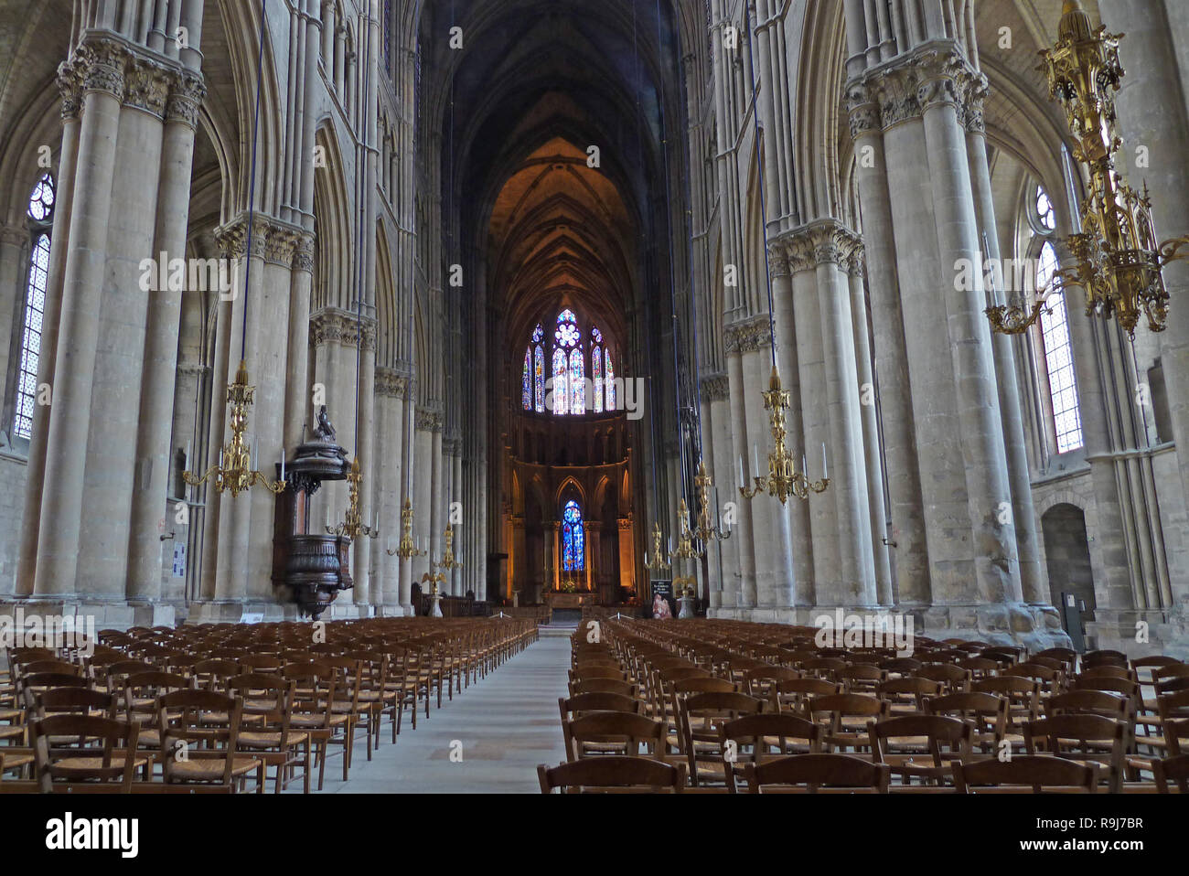 La Cathédrale de Reims, Cathédrale Notre Dame de Reims Banque D'Images