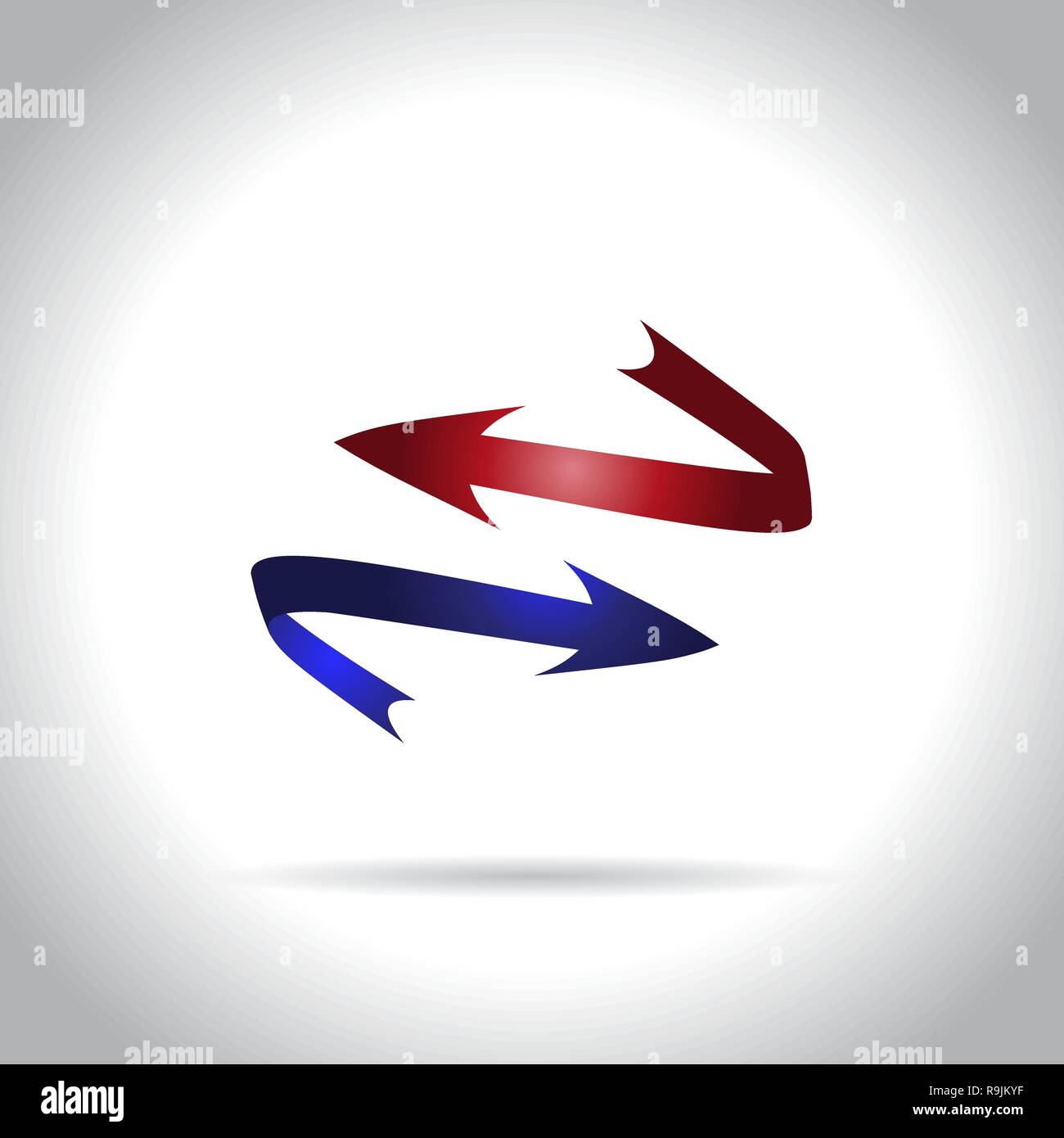 Bleu et rouge rond flèches, vector illustration Illustration de Vecteur