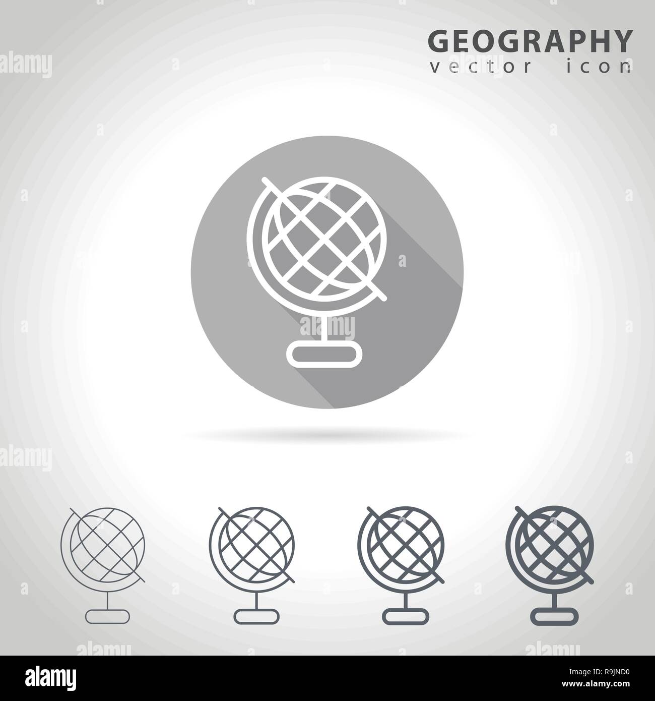 Géographie icône Contour Illustration de Vecteur