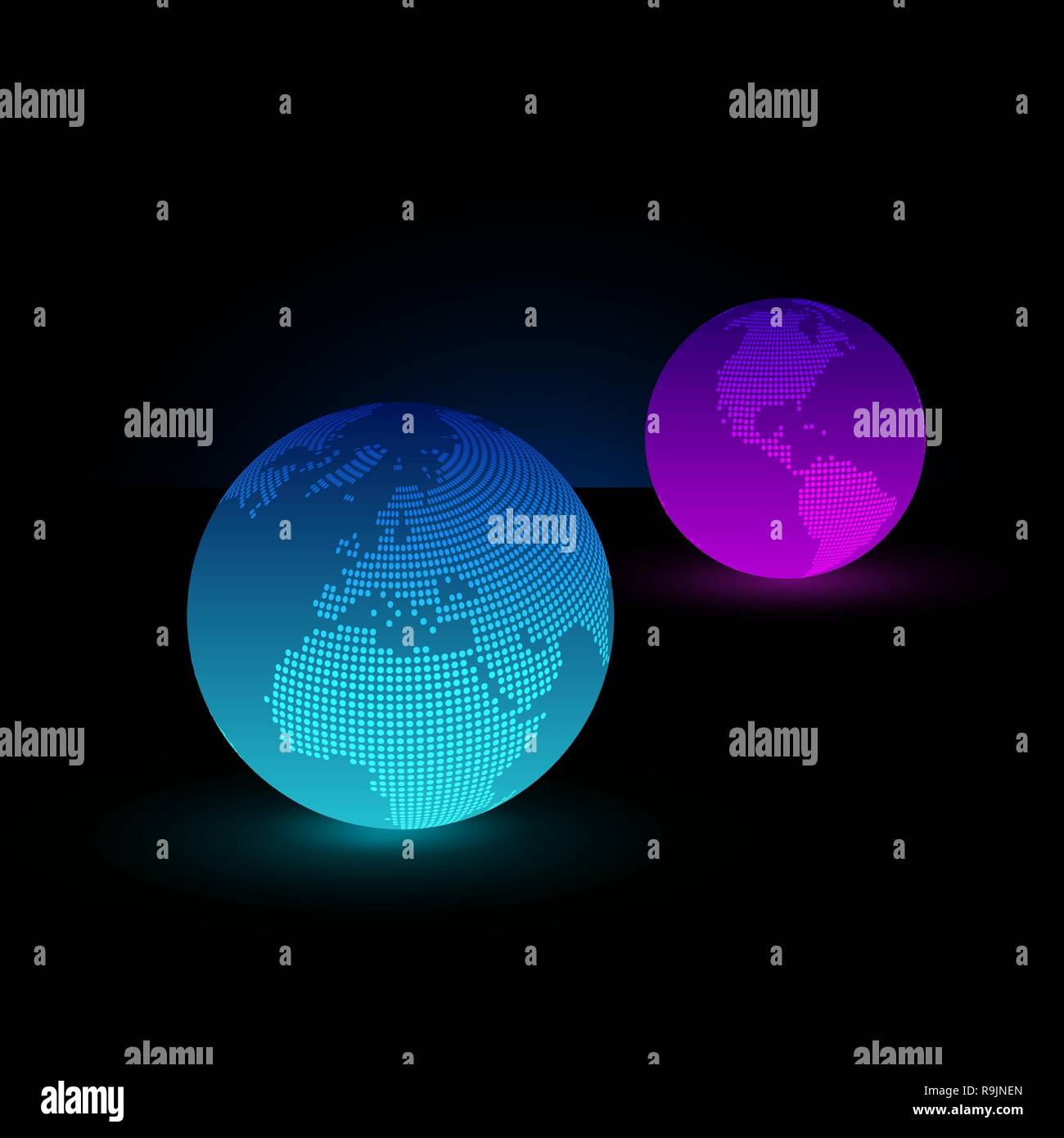 Bleu et violet lobes vecteur Illustration de Vecteur