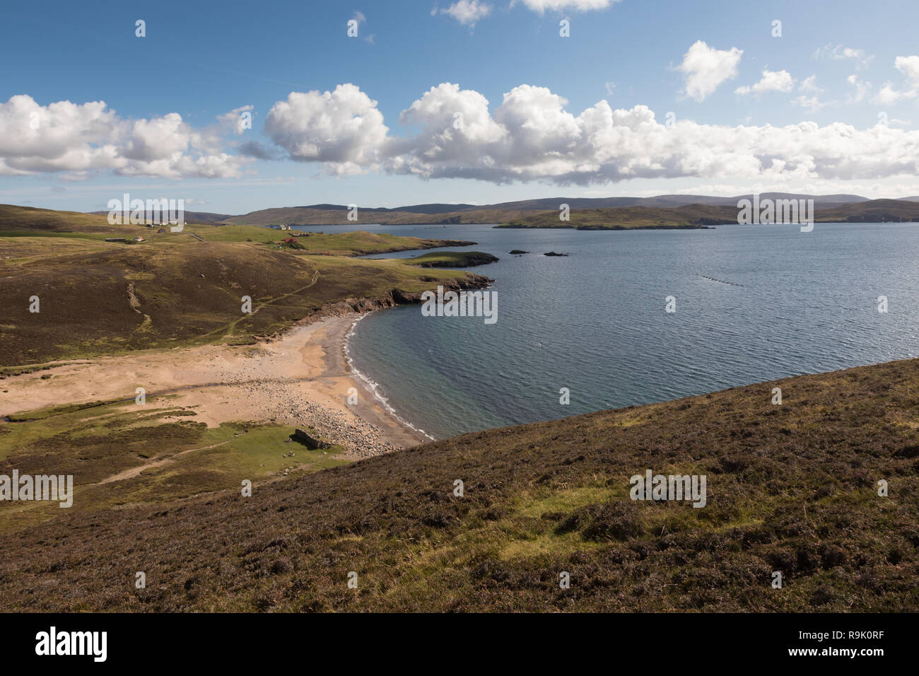 Paysage de Muckle Roe, Shetland, UK Banque D'Images