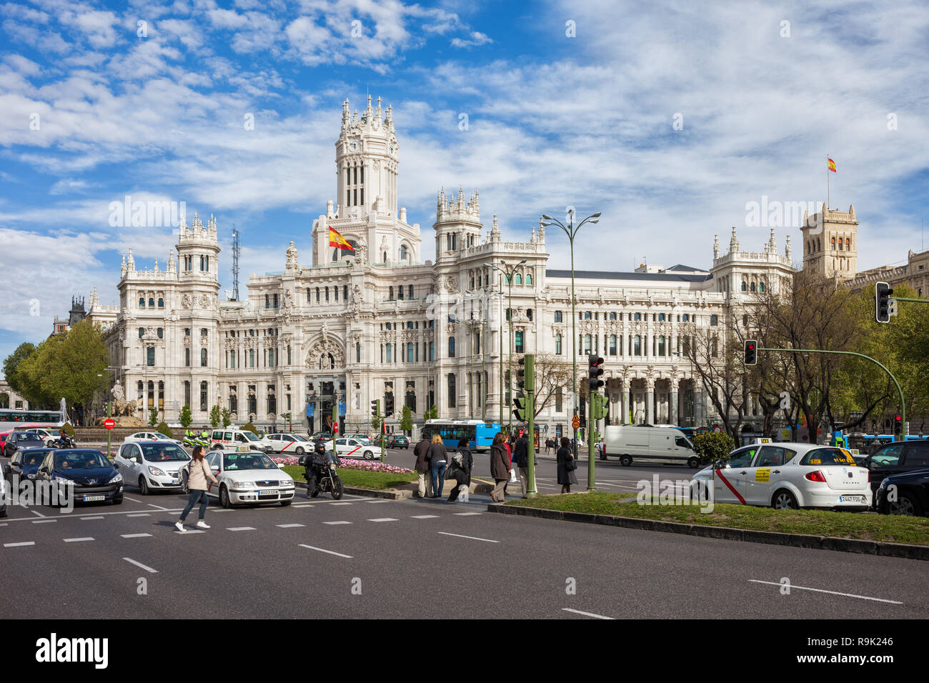 L'Espagne, ville de Madrid, Cybèle Palace (Palacio de Cibeles) ouvert en 1919, anciennement Palacio de Comunicaciones Banque D'Images