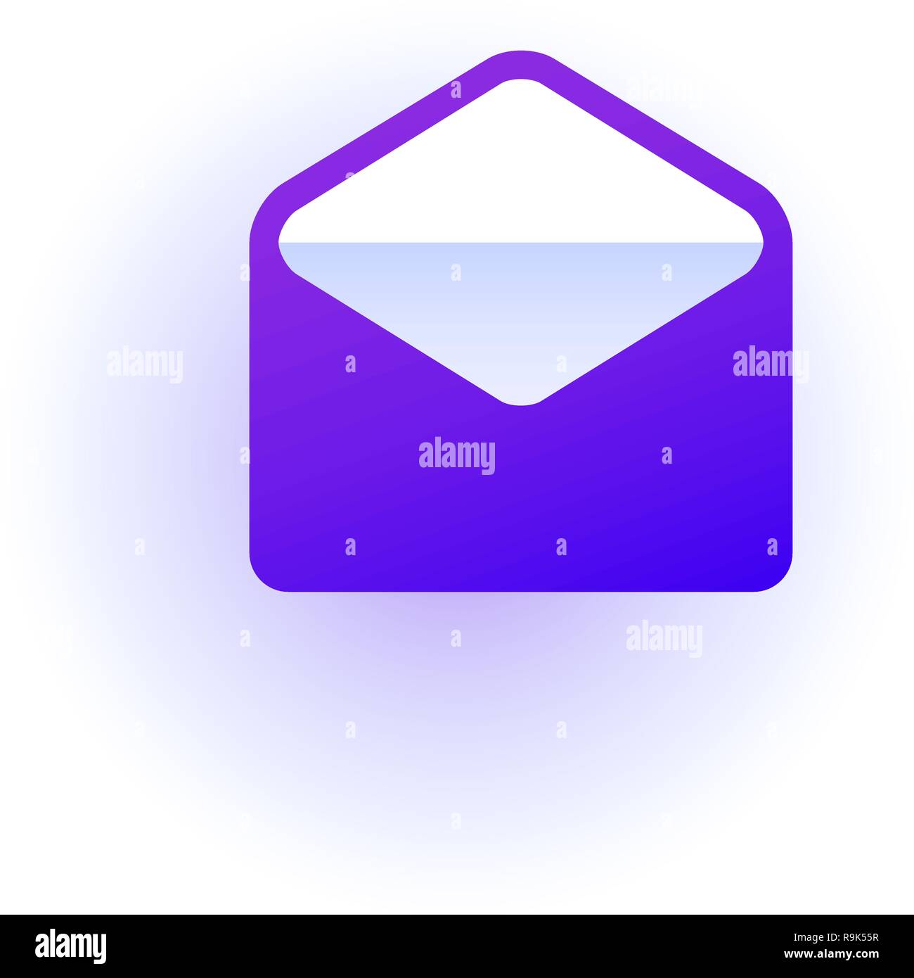 L'icône Web. Ouvrir l'enveloppe. Dégradé violet. Illustration de Vecteur