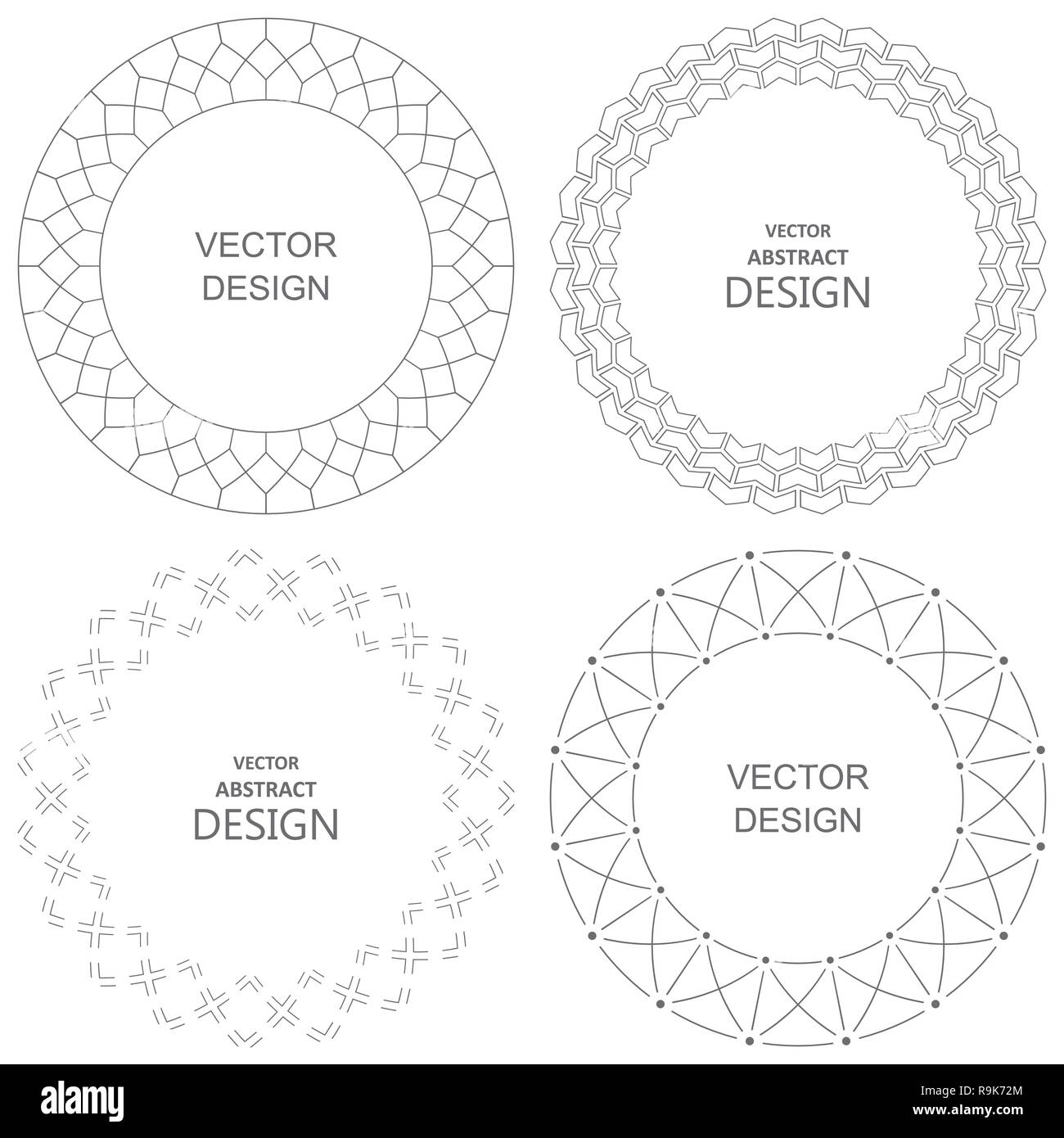 Ensemble d'images. vintage ligne monogram Cartes de vœux. Les invitations de mariage. Style rétro. Logo Vector template, étiquettes et badges Illustration de Vecteur