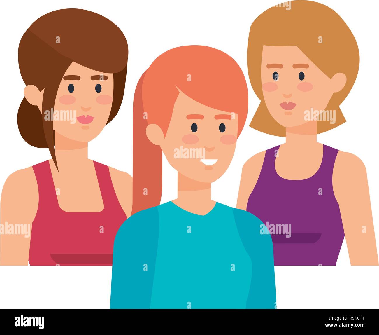 Groupe de femmes personnages Illustration de Vecteur