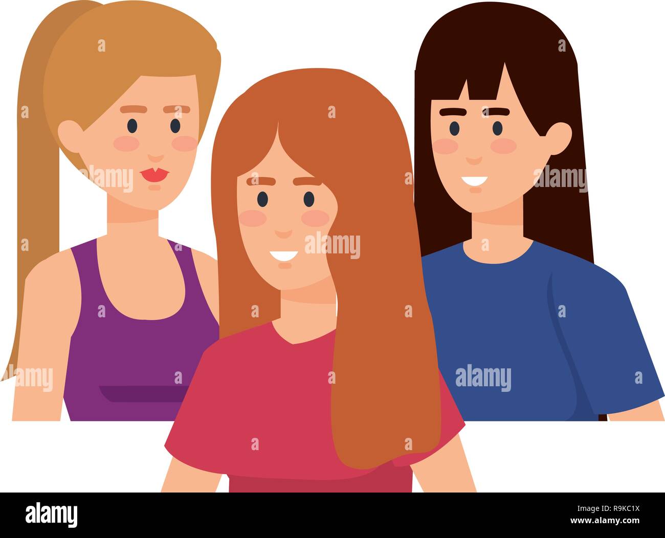 Groupe de femmes personnages Illustration de Vecteur