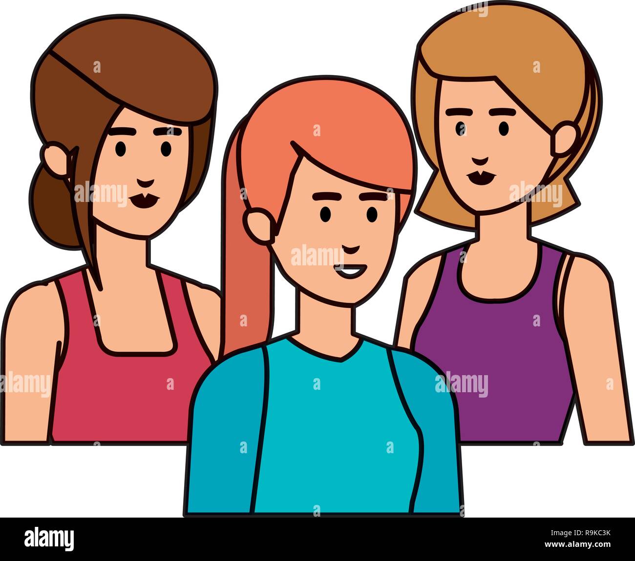 Groupe de femmes personnages Illustration de Vecteur