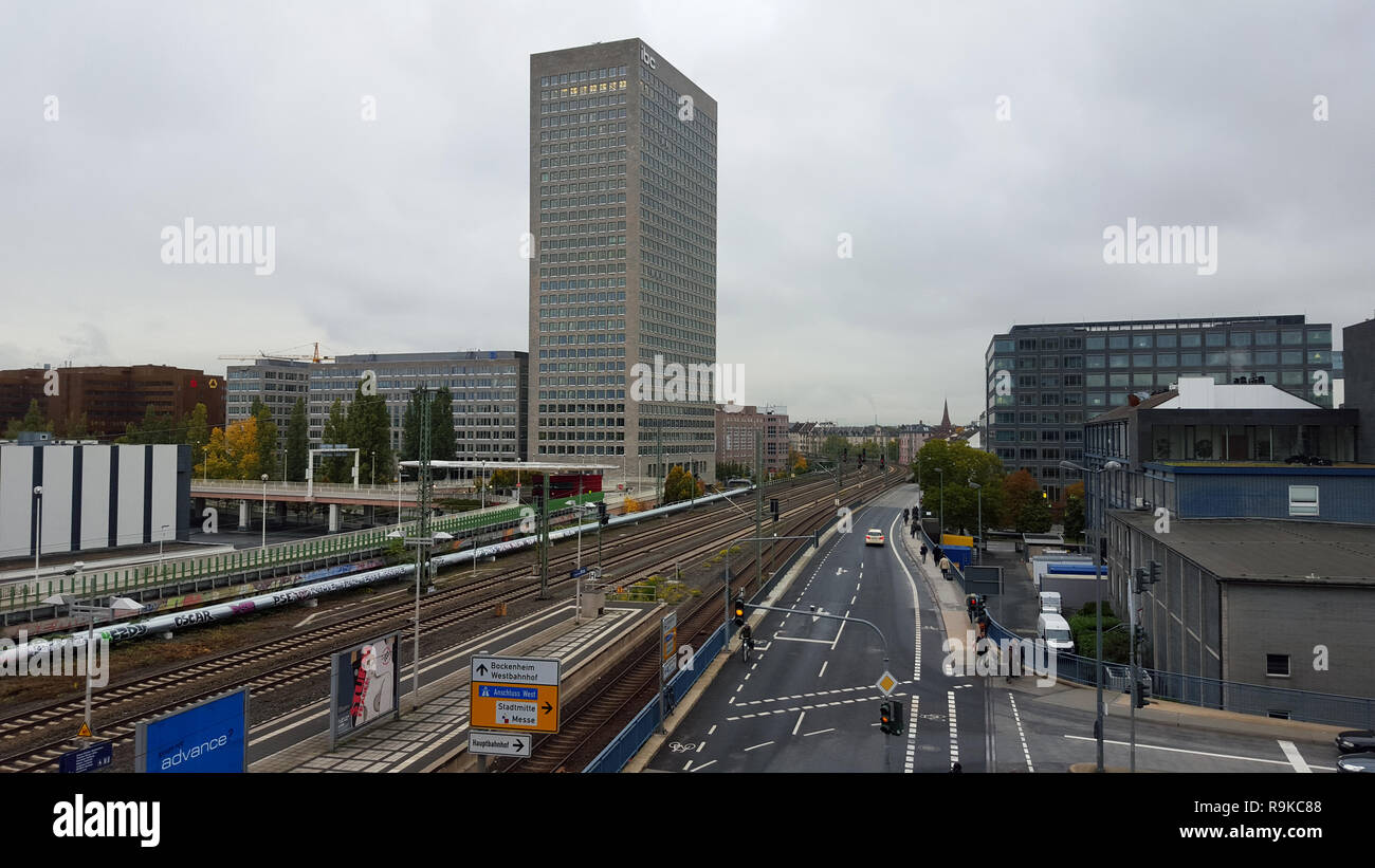 Impressions de l'extérieur du terrain juste à la foire du livre 2015 de Francfort am Main Allemagne Banque D'Images