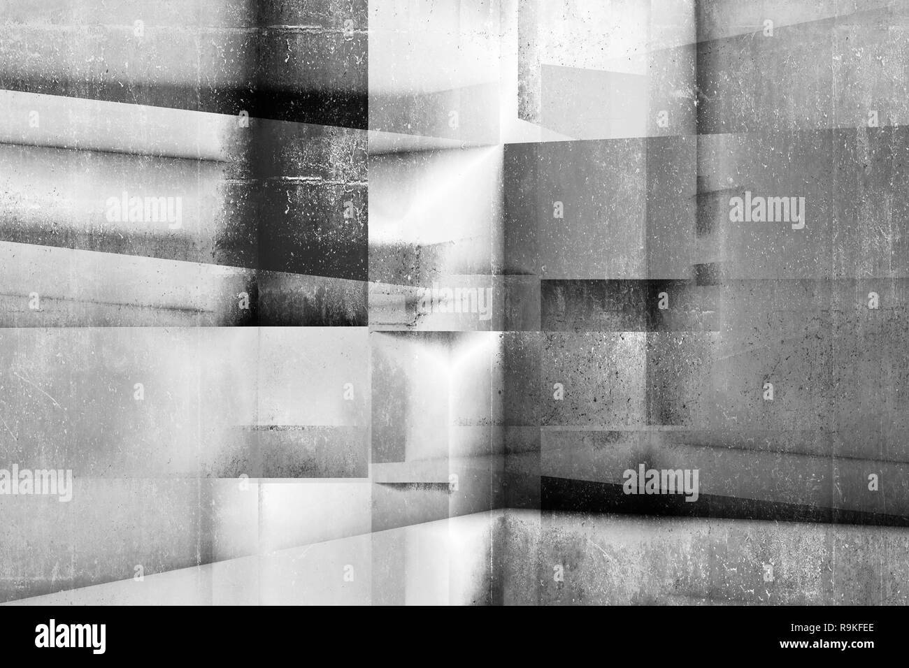 Résumé motif de fond béton industriel avec double exposition, d'effet de rendu 3d illustration Banque D'Images